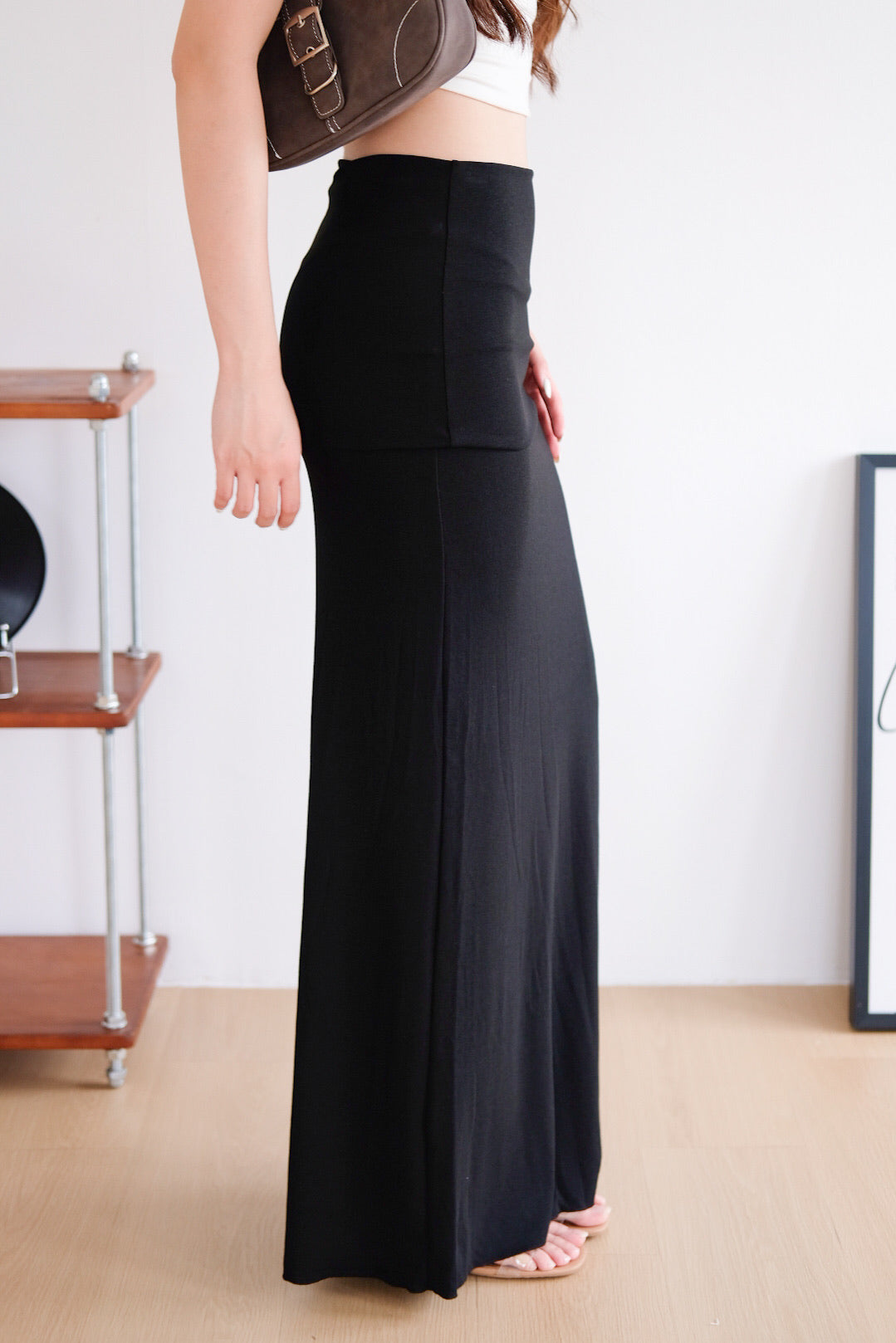 Sienna Cotton Maxi Skirt (Black)