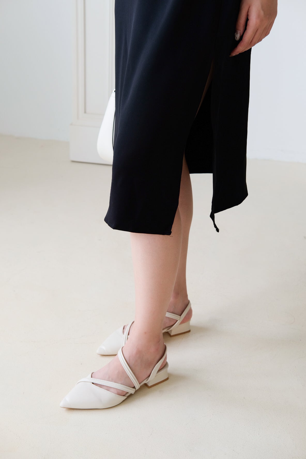 Canice Halter Side Slit Midi Dress (Black)