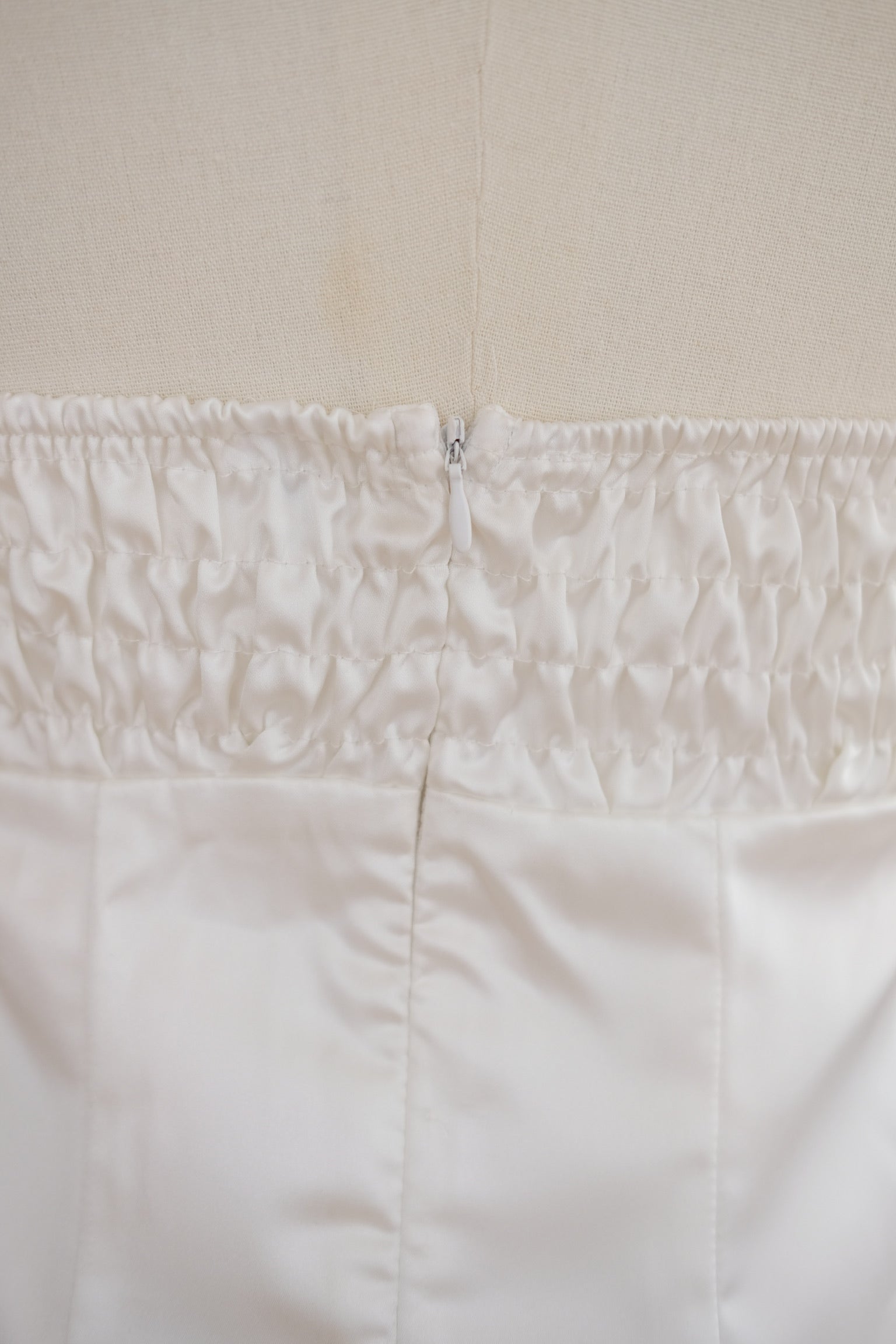 White Satin Rose Tube Dress