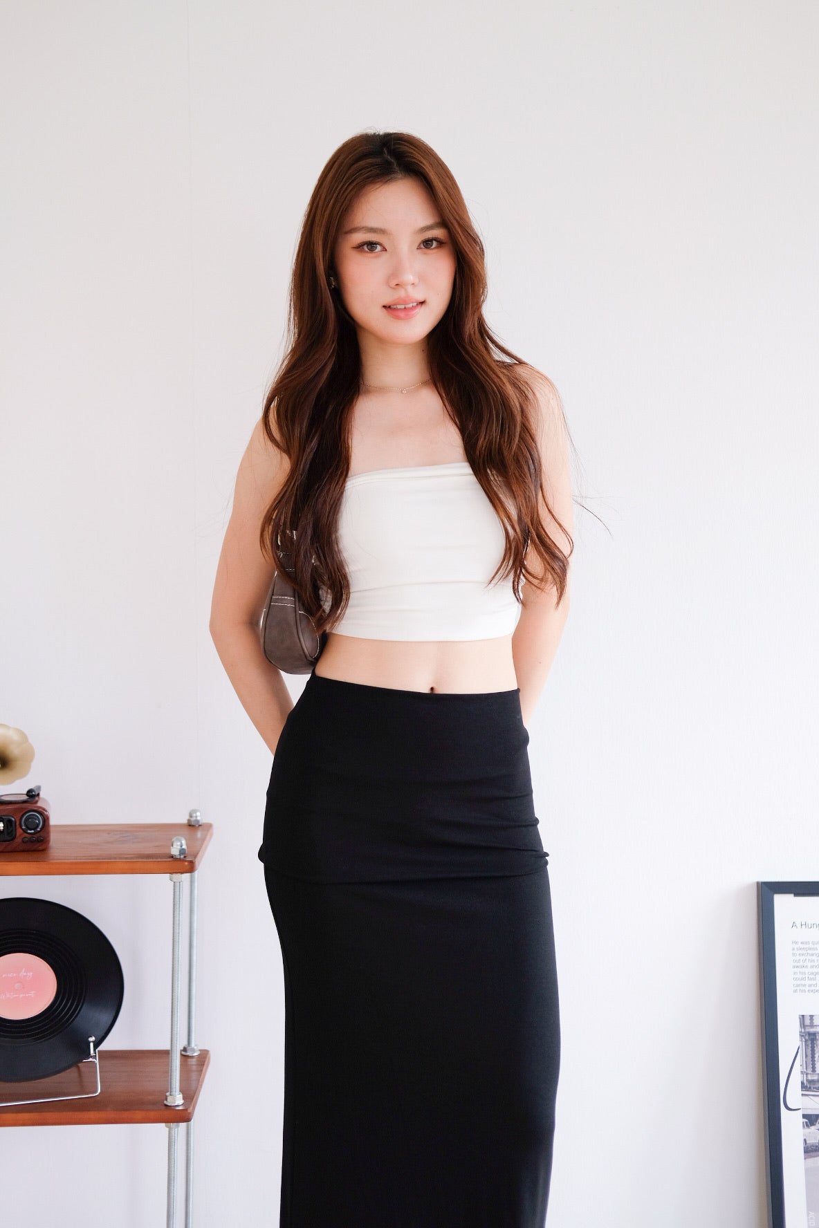 Sienna Cotton Maxi Skirt (Black)