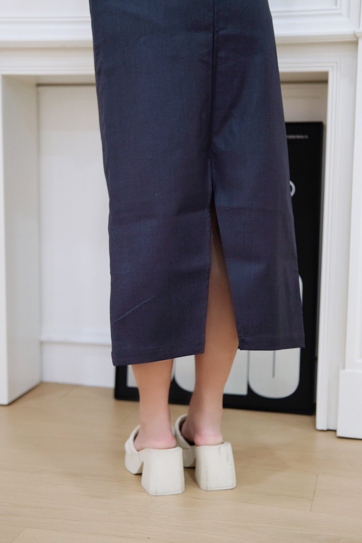 Dark Grey A Line Maxi Skirt