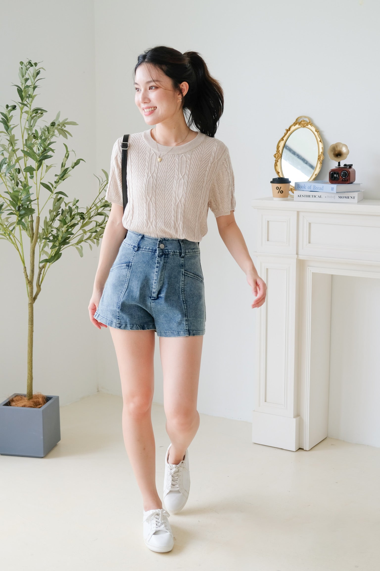 Carey Knit Tee (Latte)