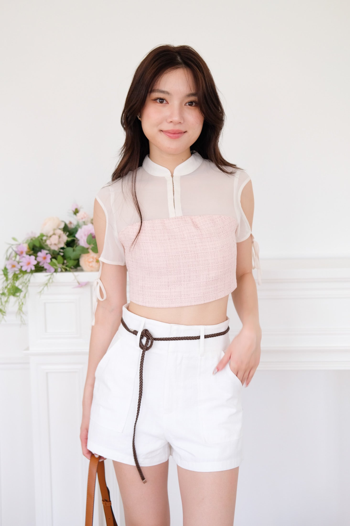 Mindy Linen Shorts (White)