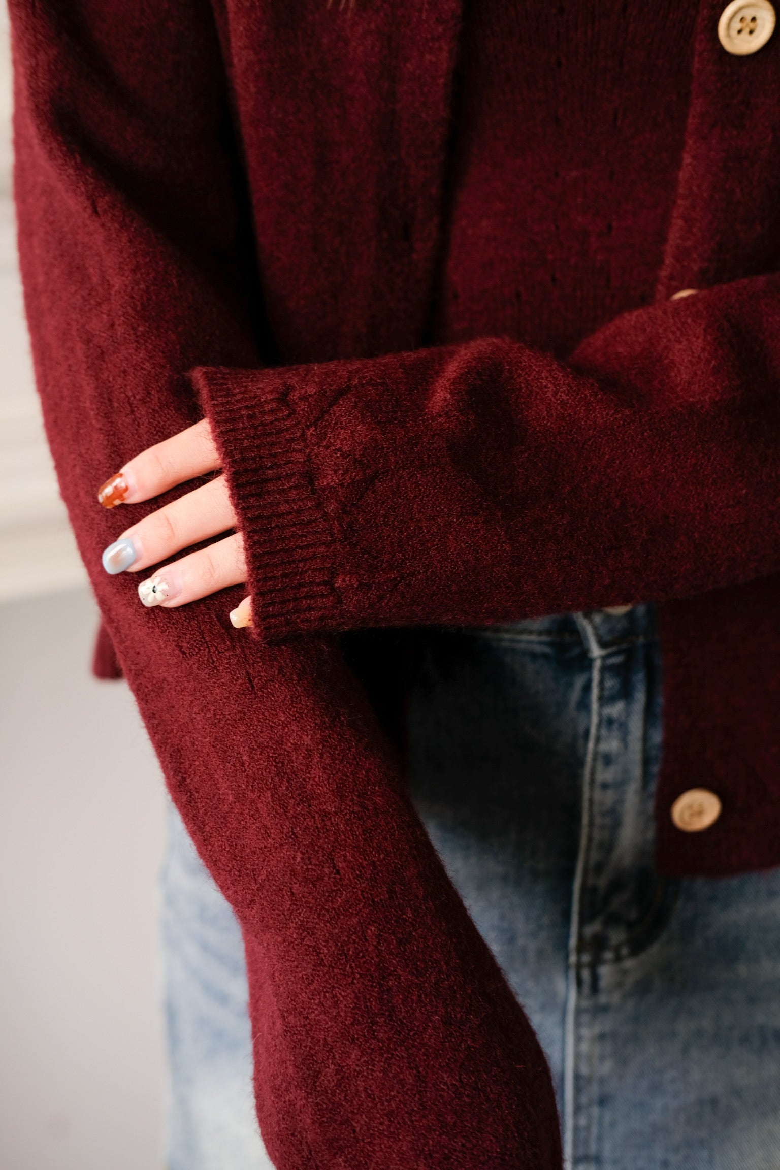 Nicole 2-in-1 Cardigan Set (Maroon)