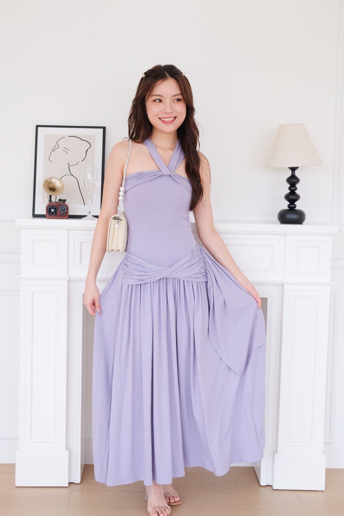 Jessy Toga Cotton Maxi Dress (Heather Purple)