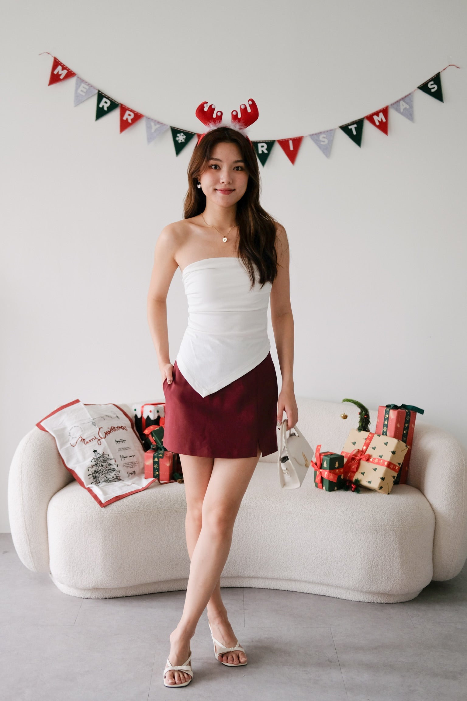 Porter Asymmetrical Tube Top (White)