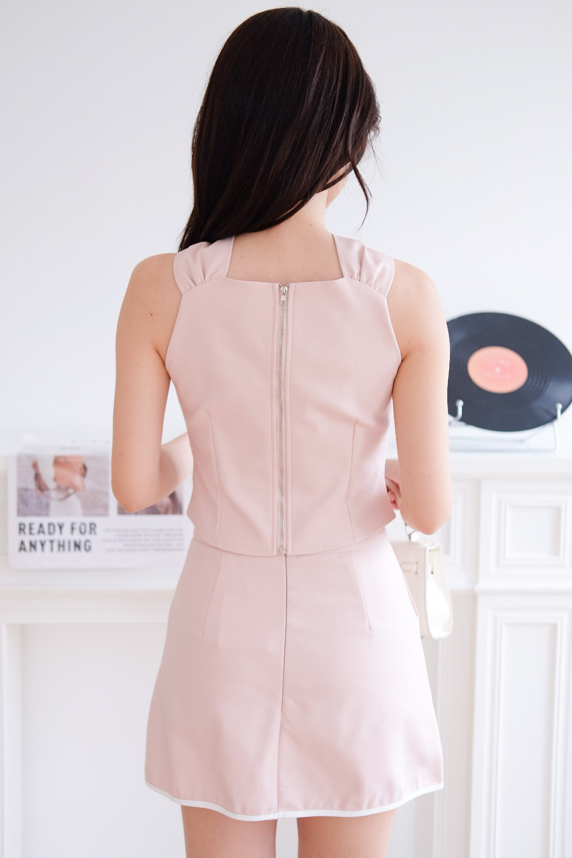 Carmela Bow Halter Set (Nude Pink)