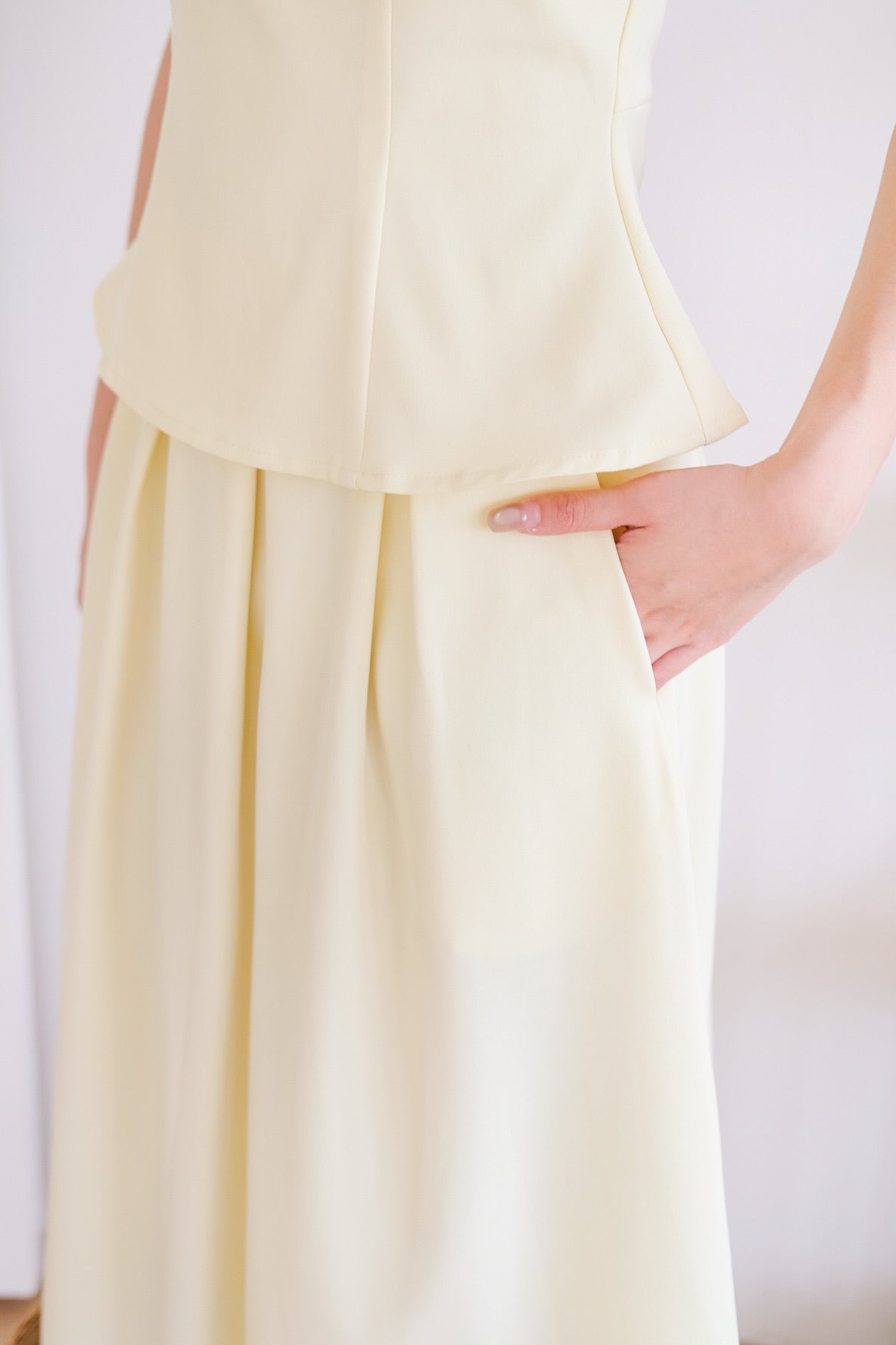 Agnes Halter Maxi Set (Light Yellow)