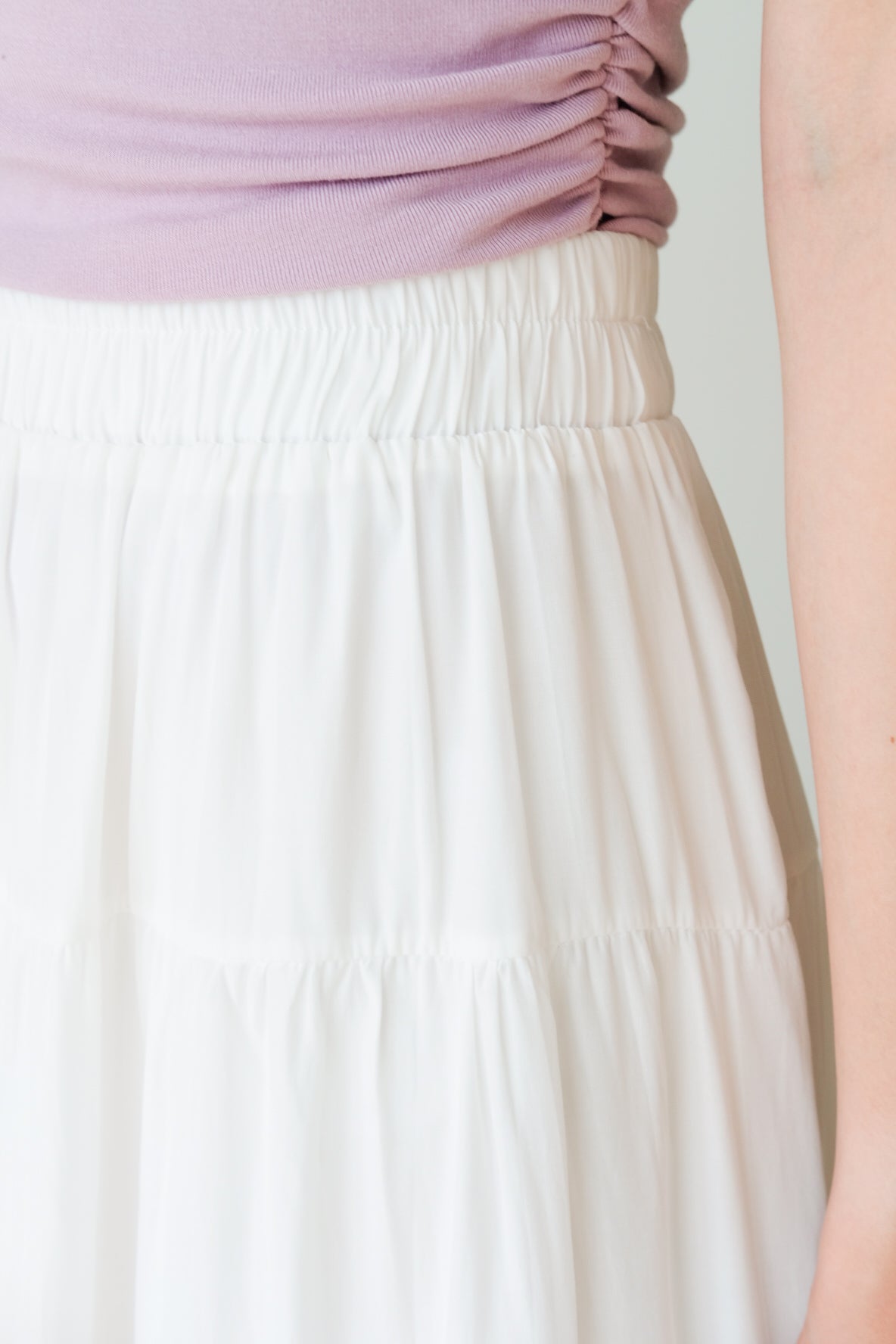 Willa Tiered Maxi Skirt (White)