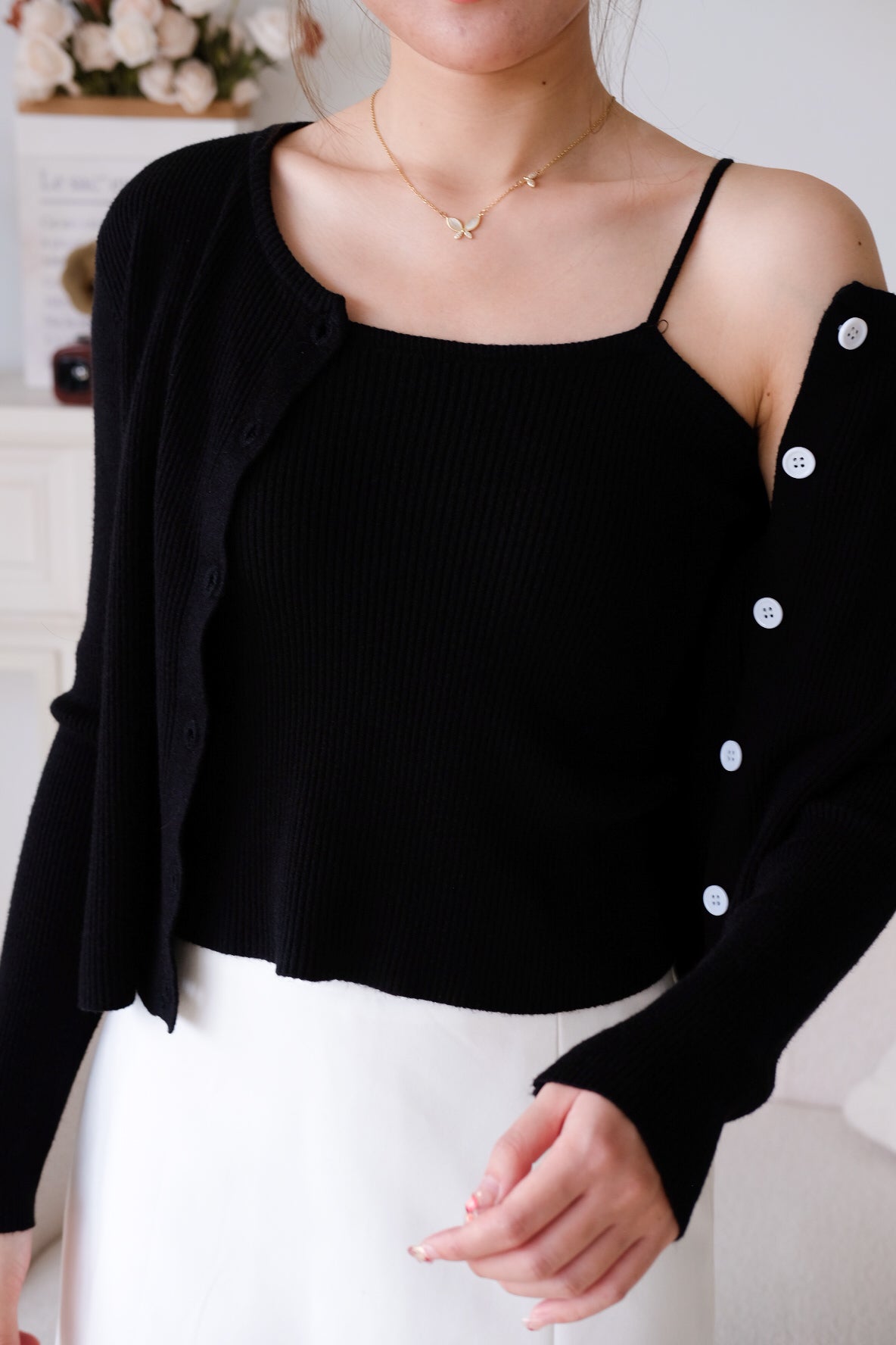 Joe Soft Knit Cardigan Set (Black)