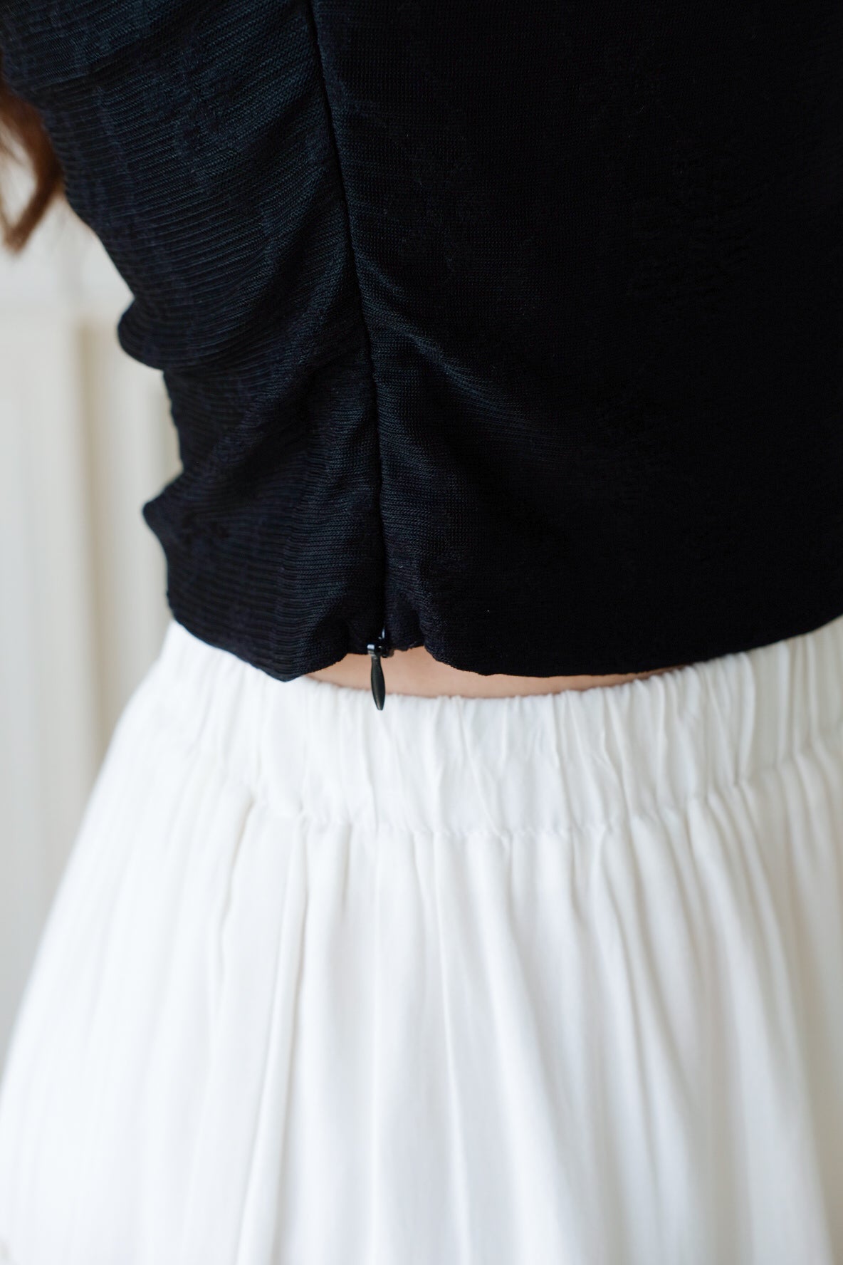 Irisa Lace Ribbon Top (Black)