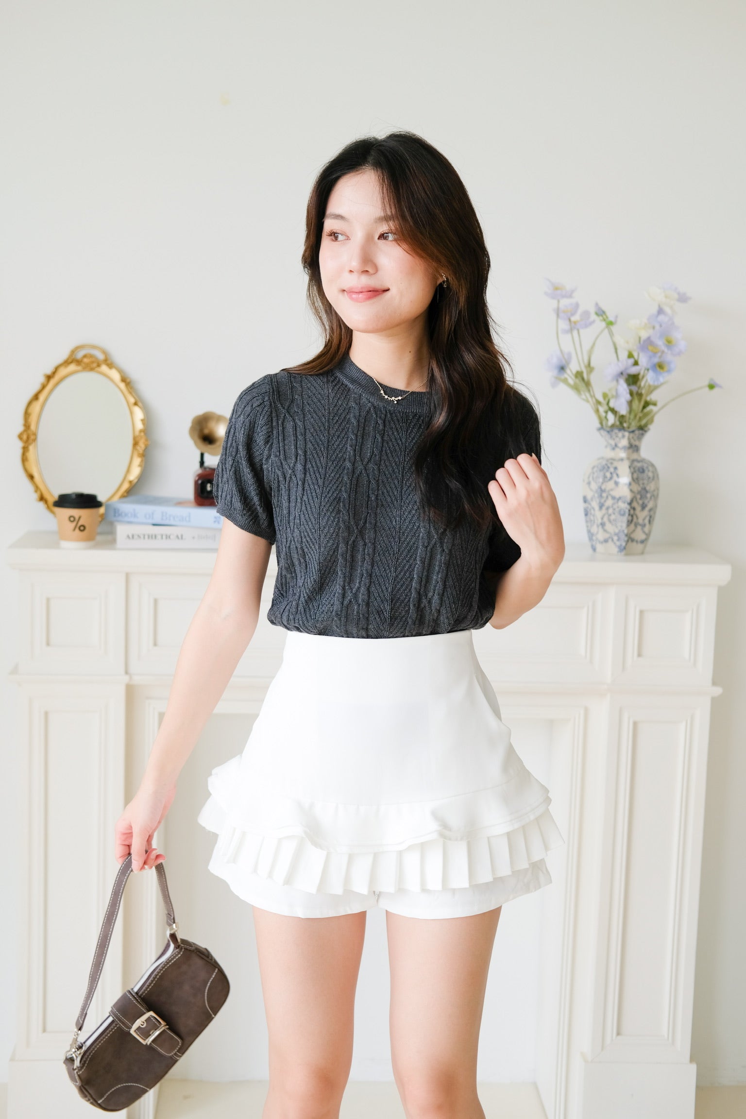 Carey Knit Tee (Dark Grey)