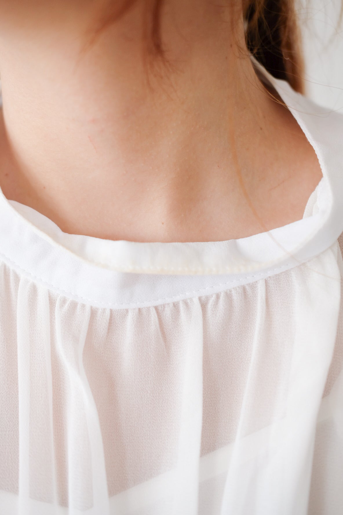 Faux Two-Piece White Ruffle Mini Dress