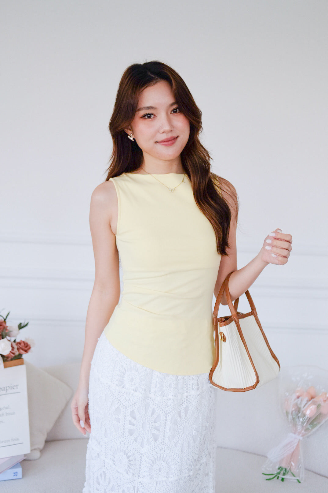 Levina Assymetrical Top (Light Yellow)