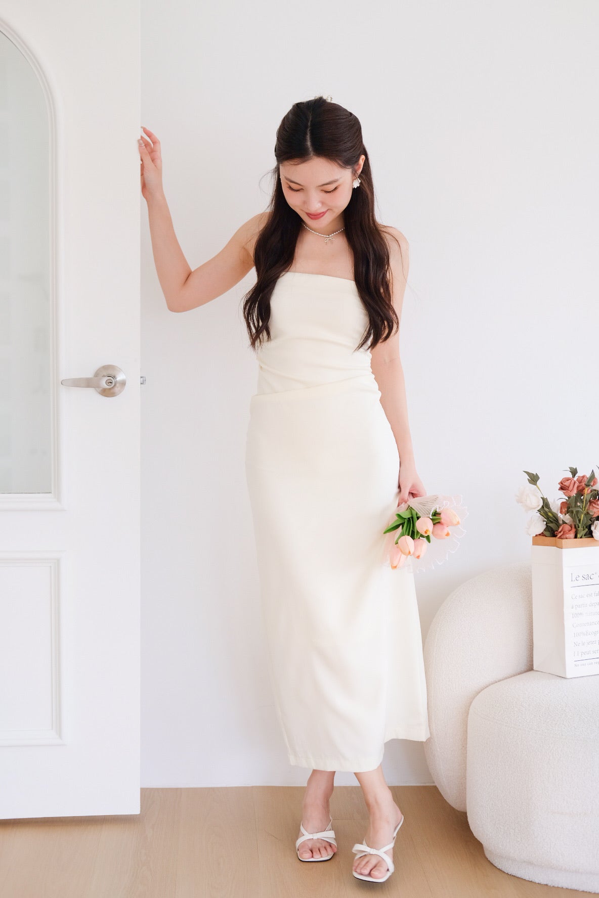 Whitney Tube Maxi Dress (Cream)