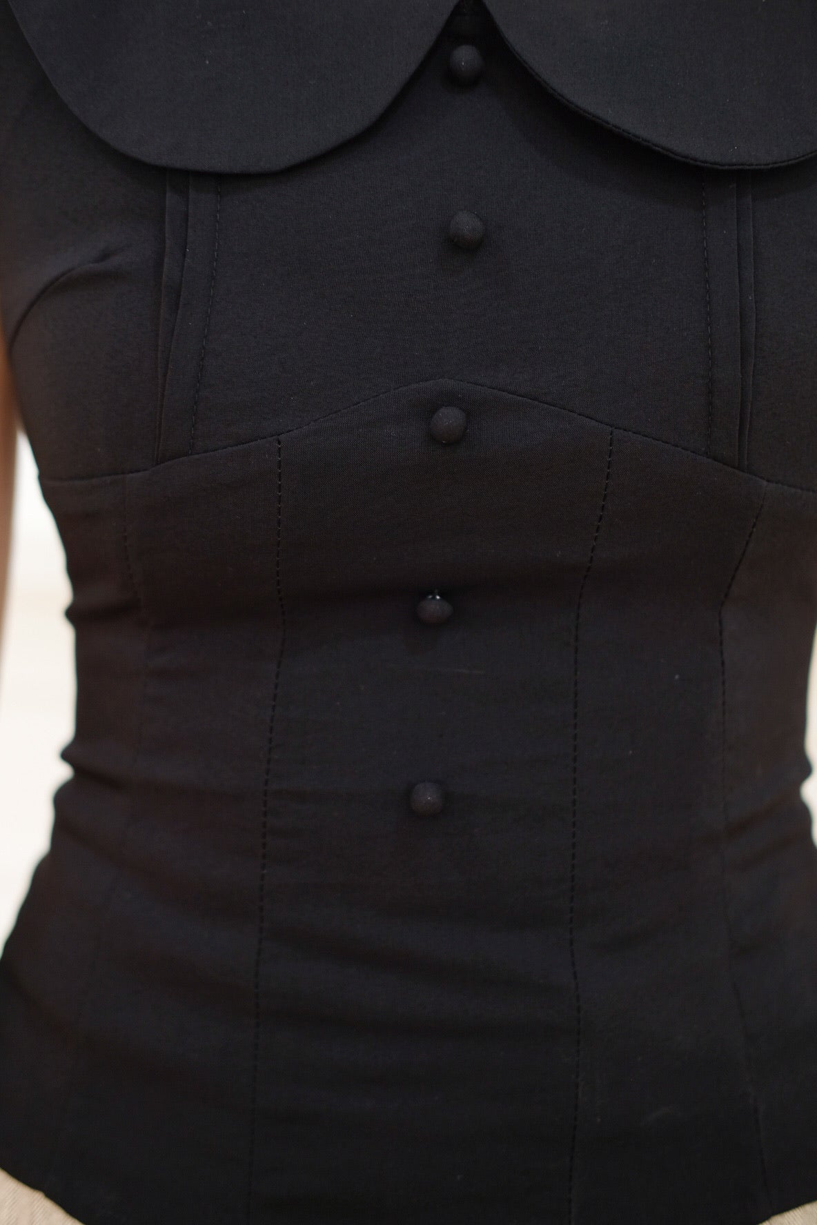 Black Peter Pan Collar Top