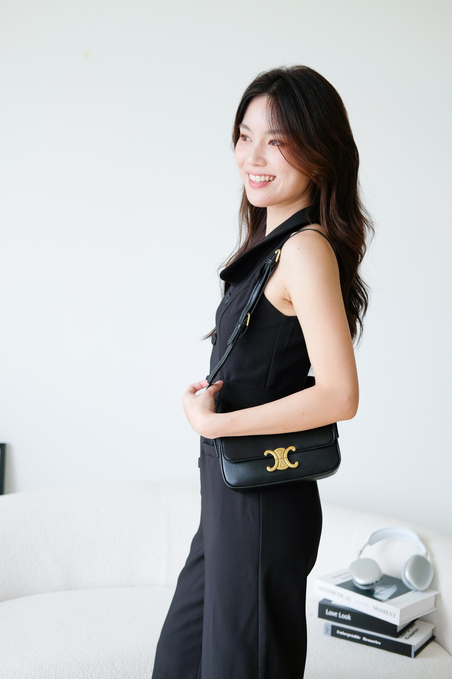Day and Night Collared Long Jumpsuit (Black)