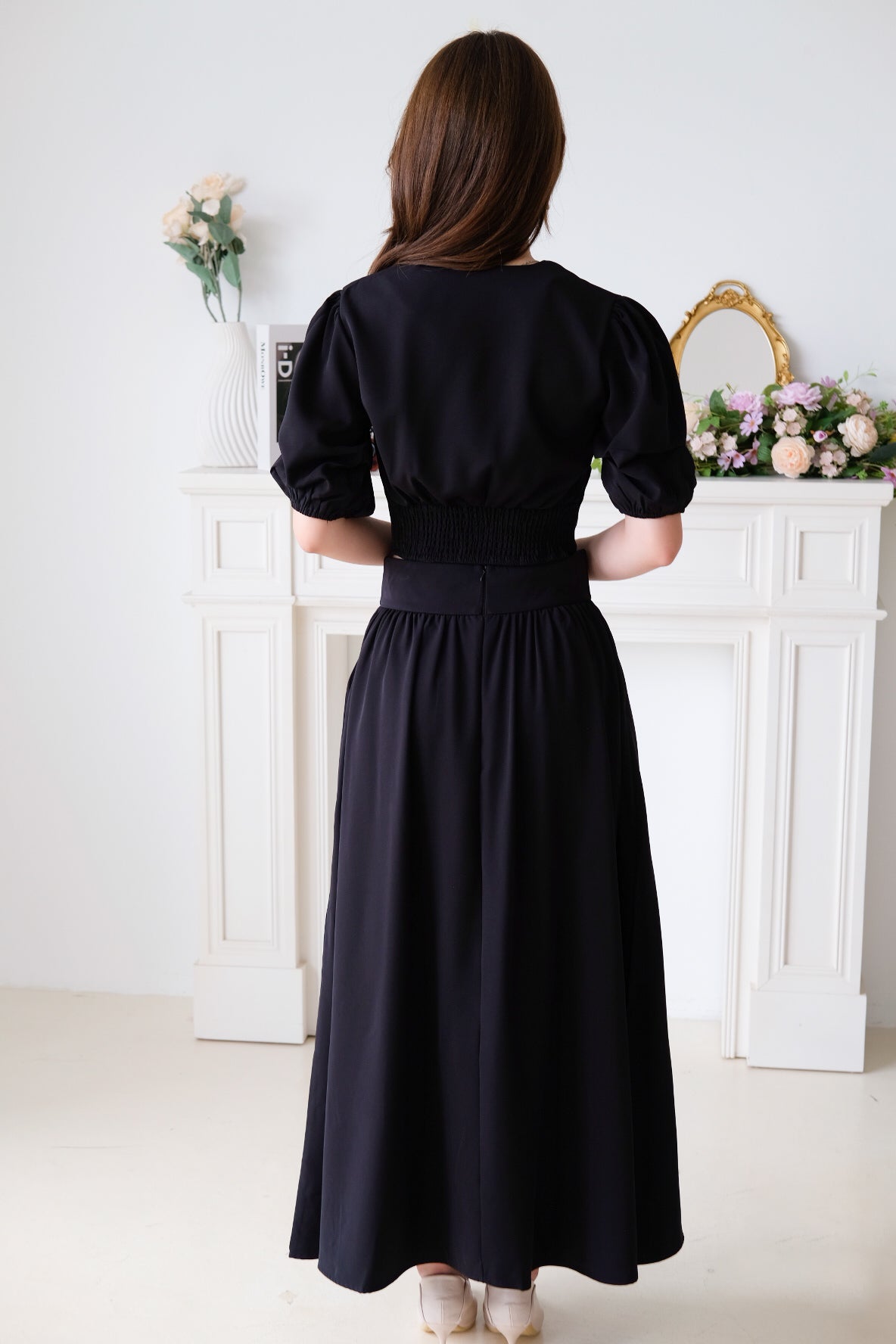 Sophina Skater Maxi Skirt (Black)