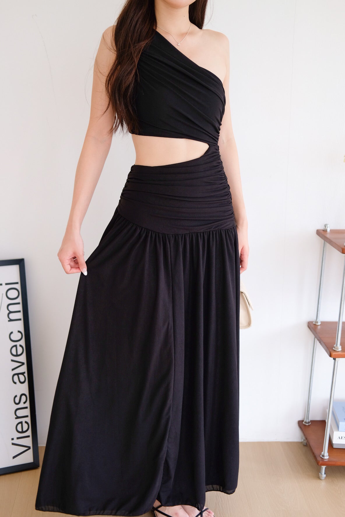 Eclipse Toga Cut Out Maxi Dress (Black)