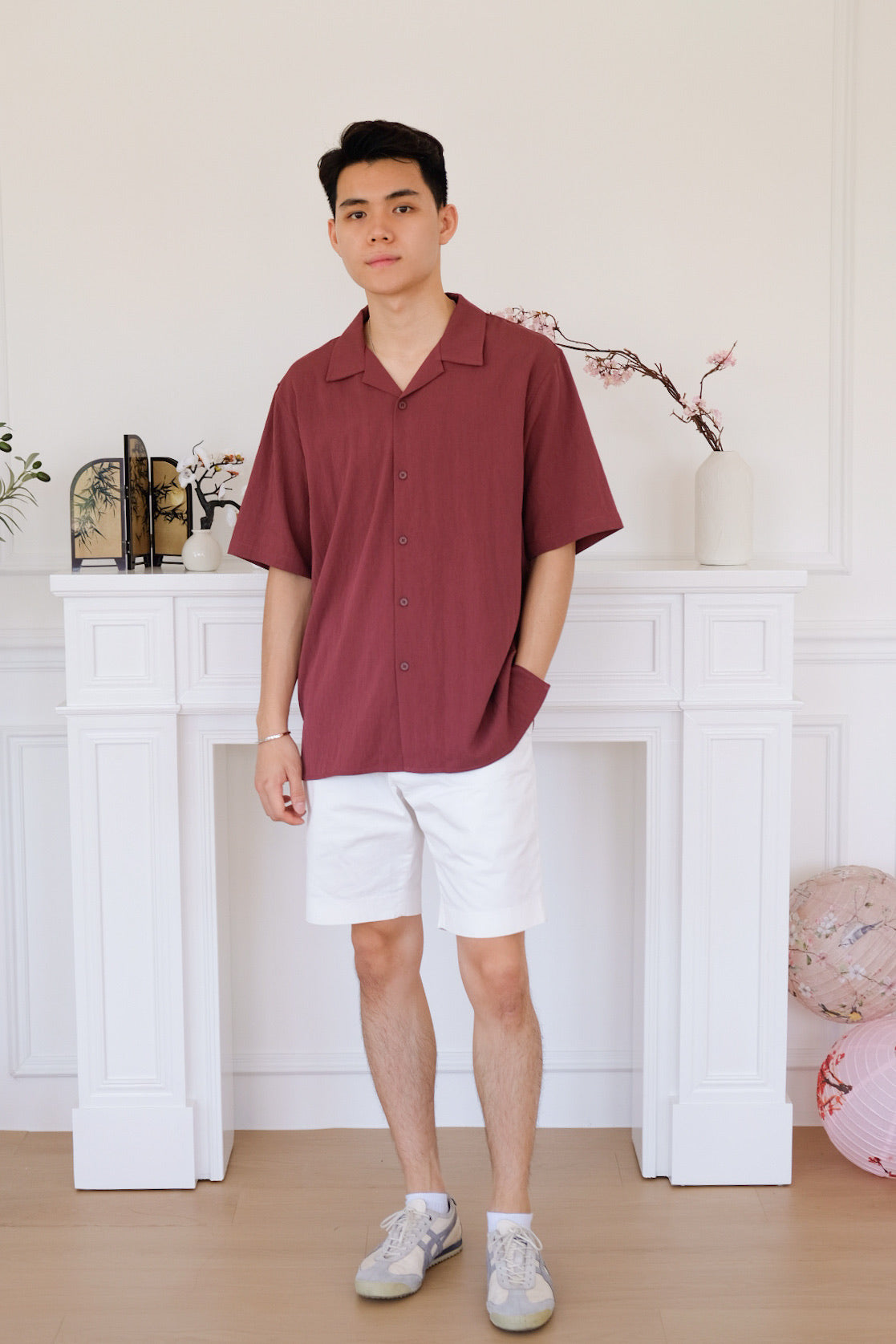 Marcus Collared Button Shirt (Wine)