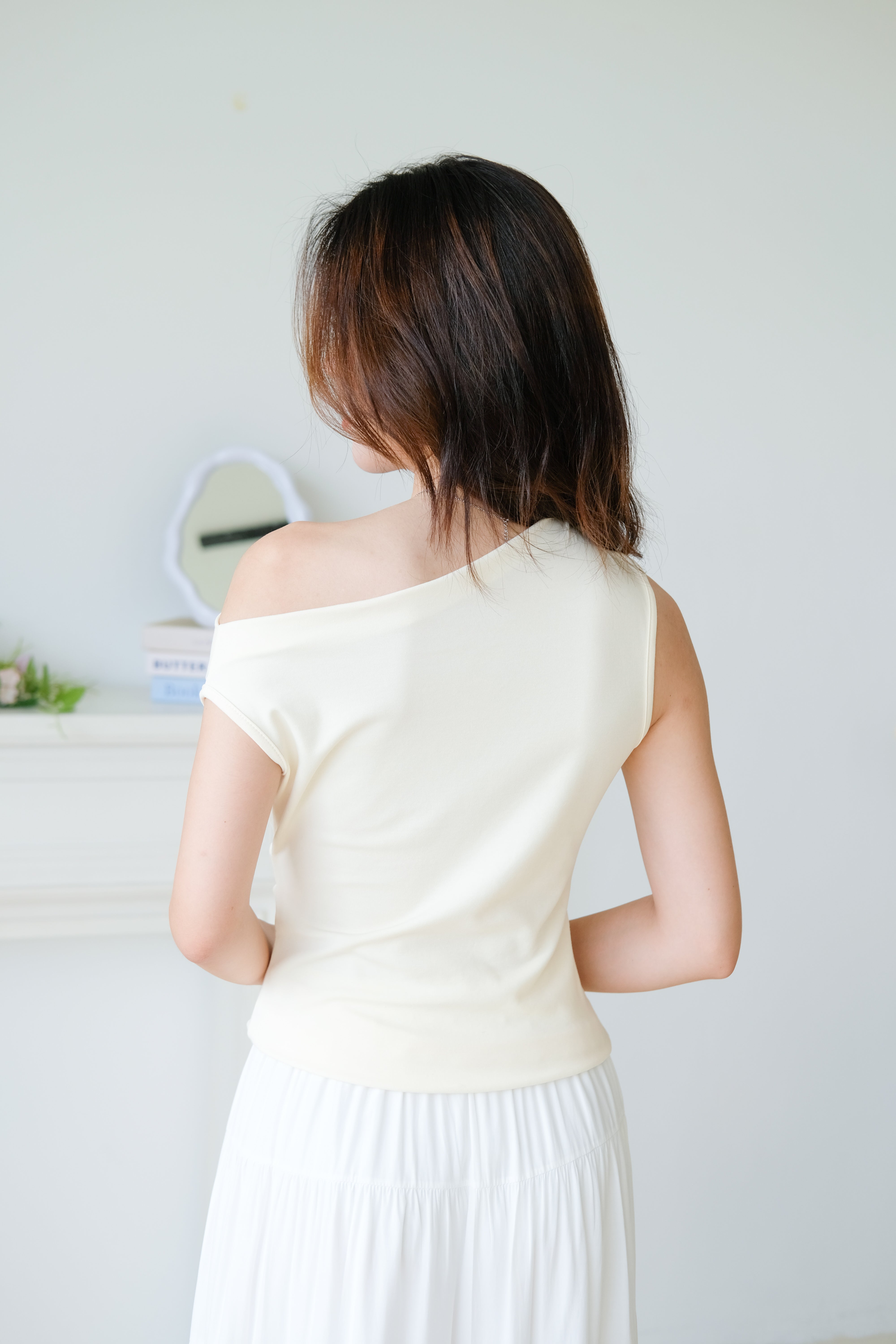Elora Ruffle Toga Top (Cream)