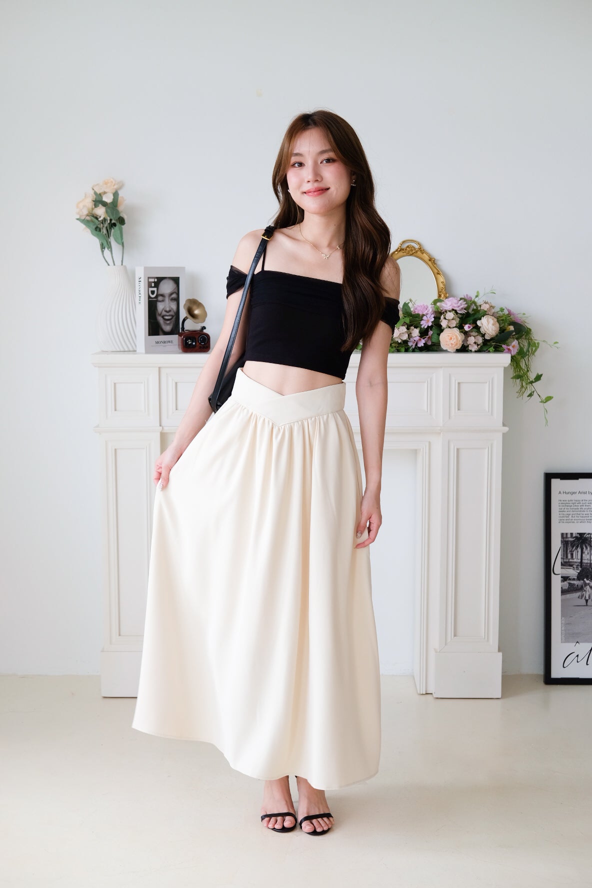 Sophina Skater Maxi Skirt (Cream)