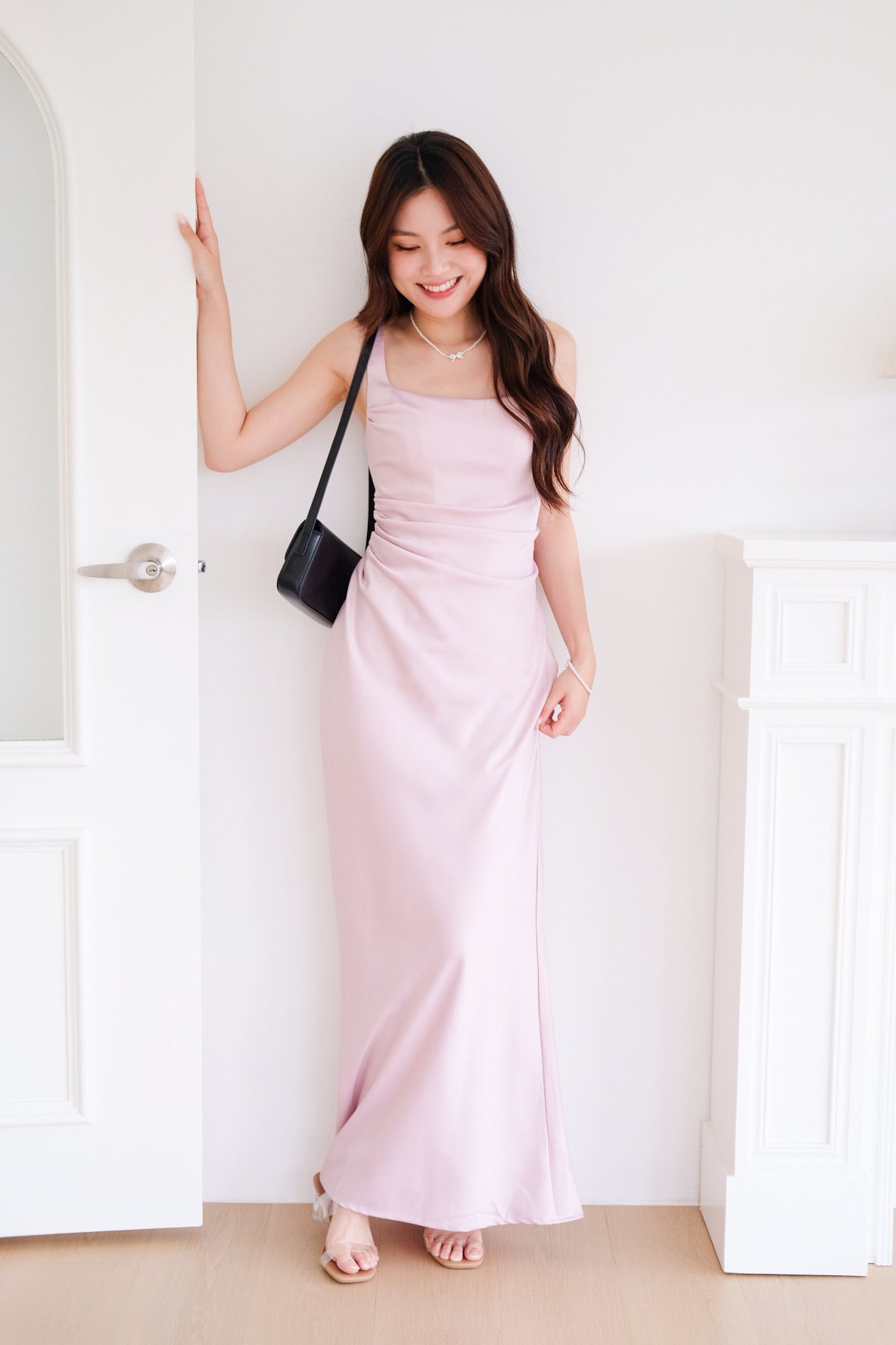 Adora Satin Mermaid Maxi Dress (Glacier Pink)