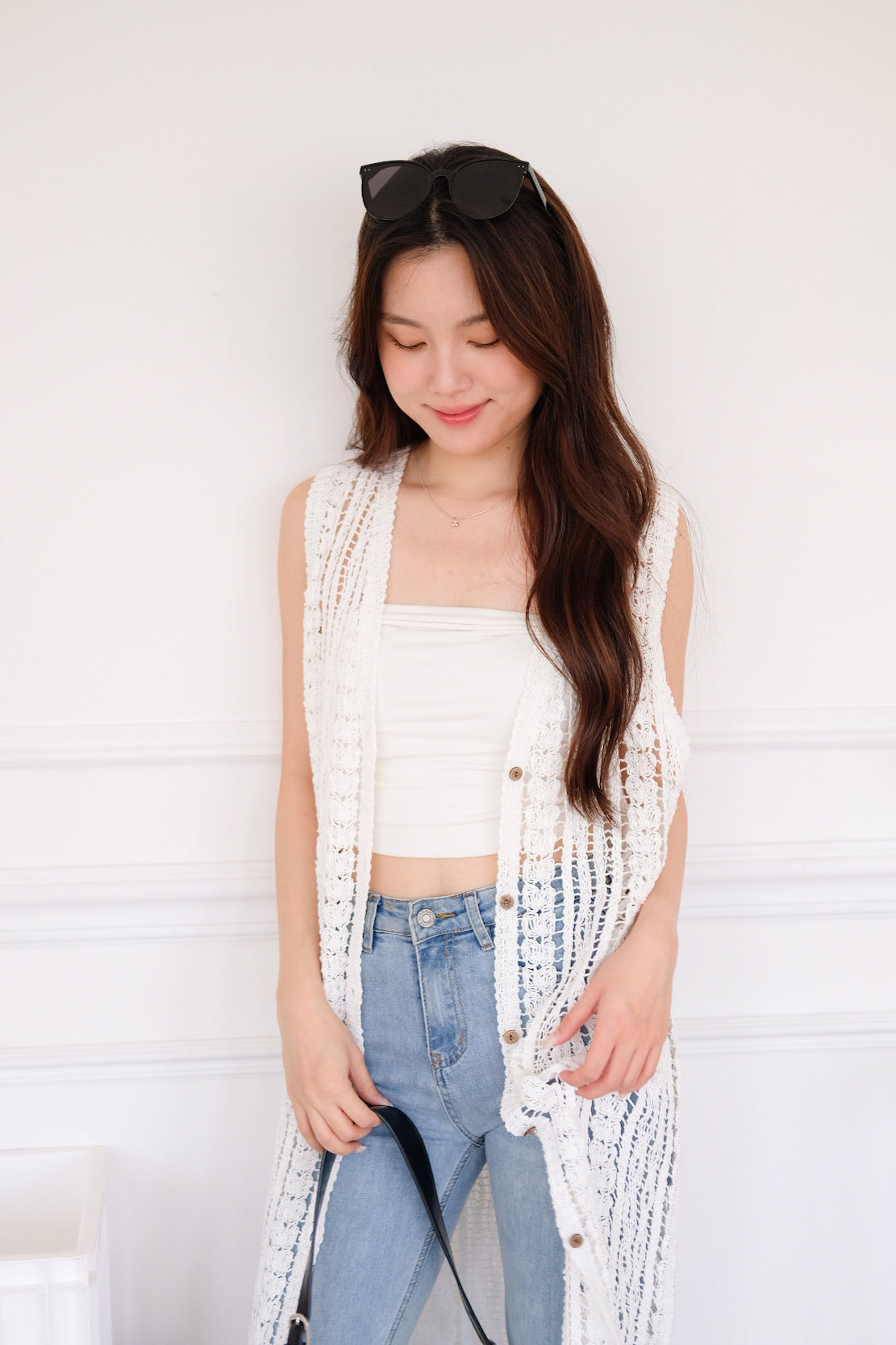 Romania Crochet Maxi Outerwear (White)