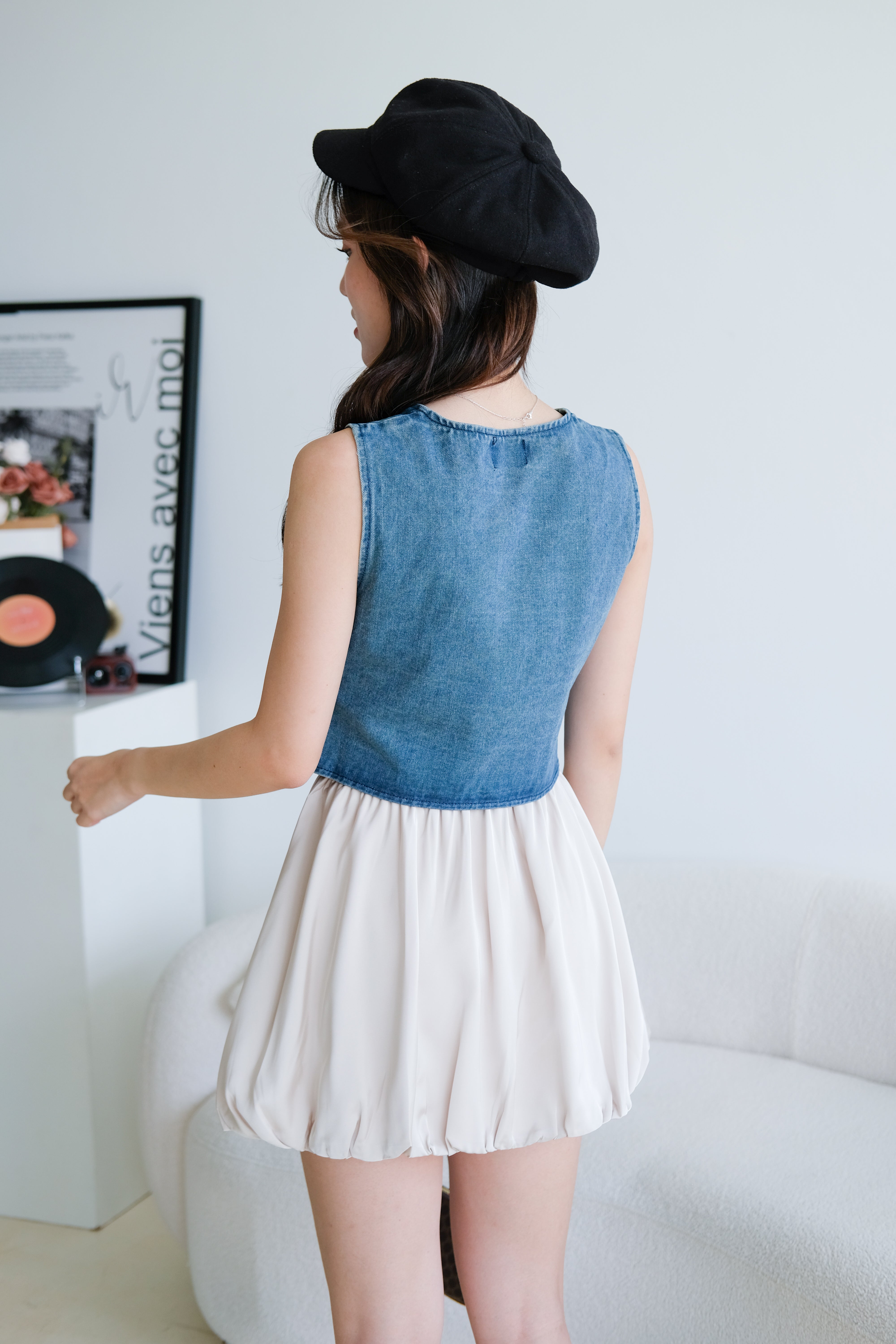 Tricia Denim Vest Top (Dark Blue)