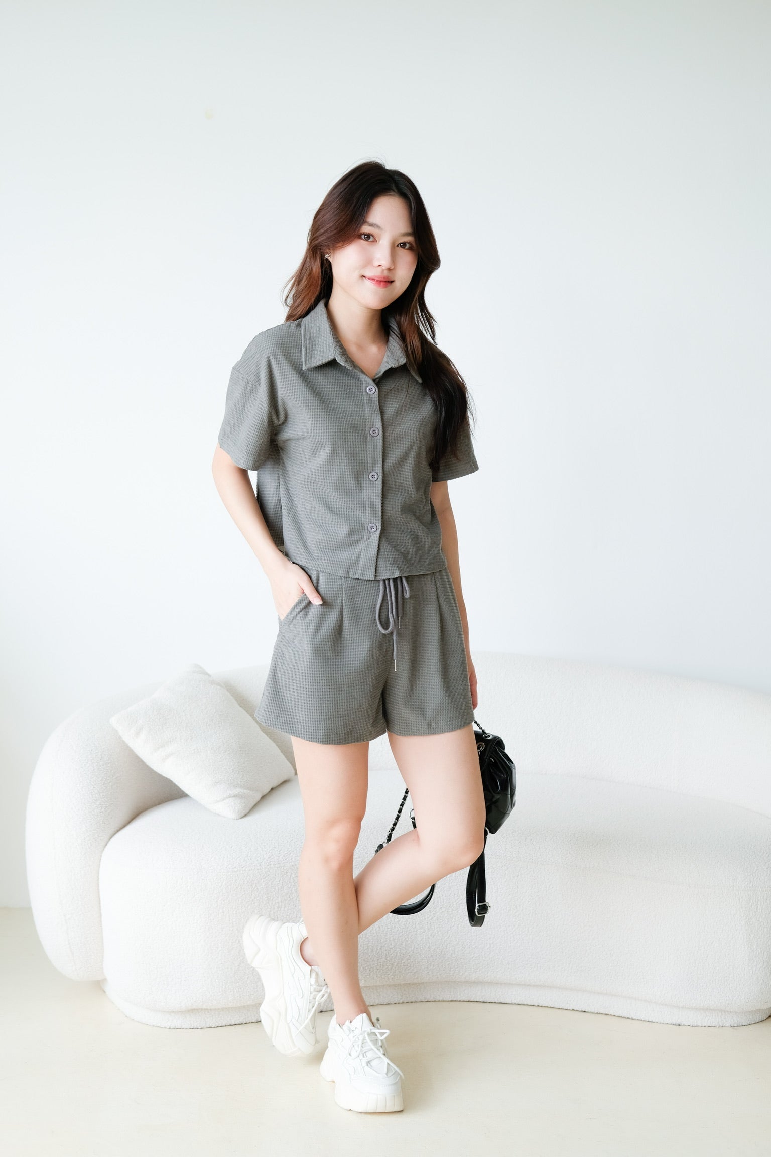 Jonah Shirt Lounge Set (Olive Fog)