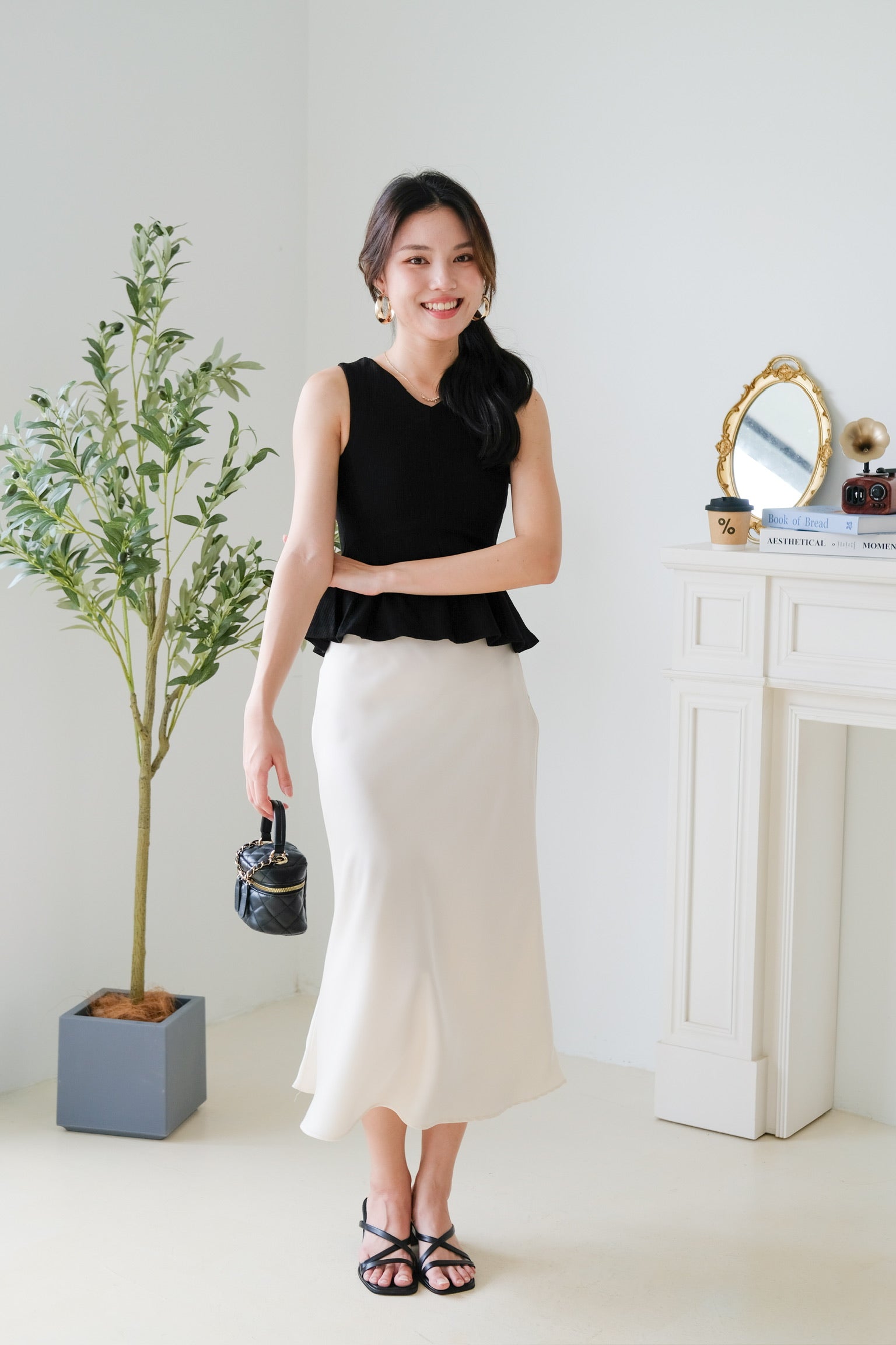 Poppy Peplum Top (Black)