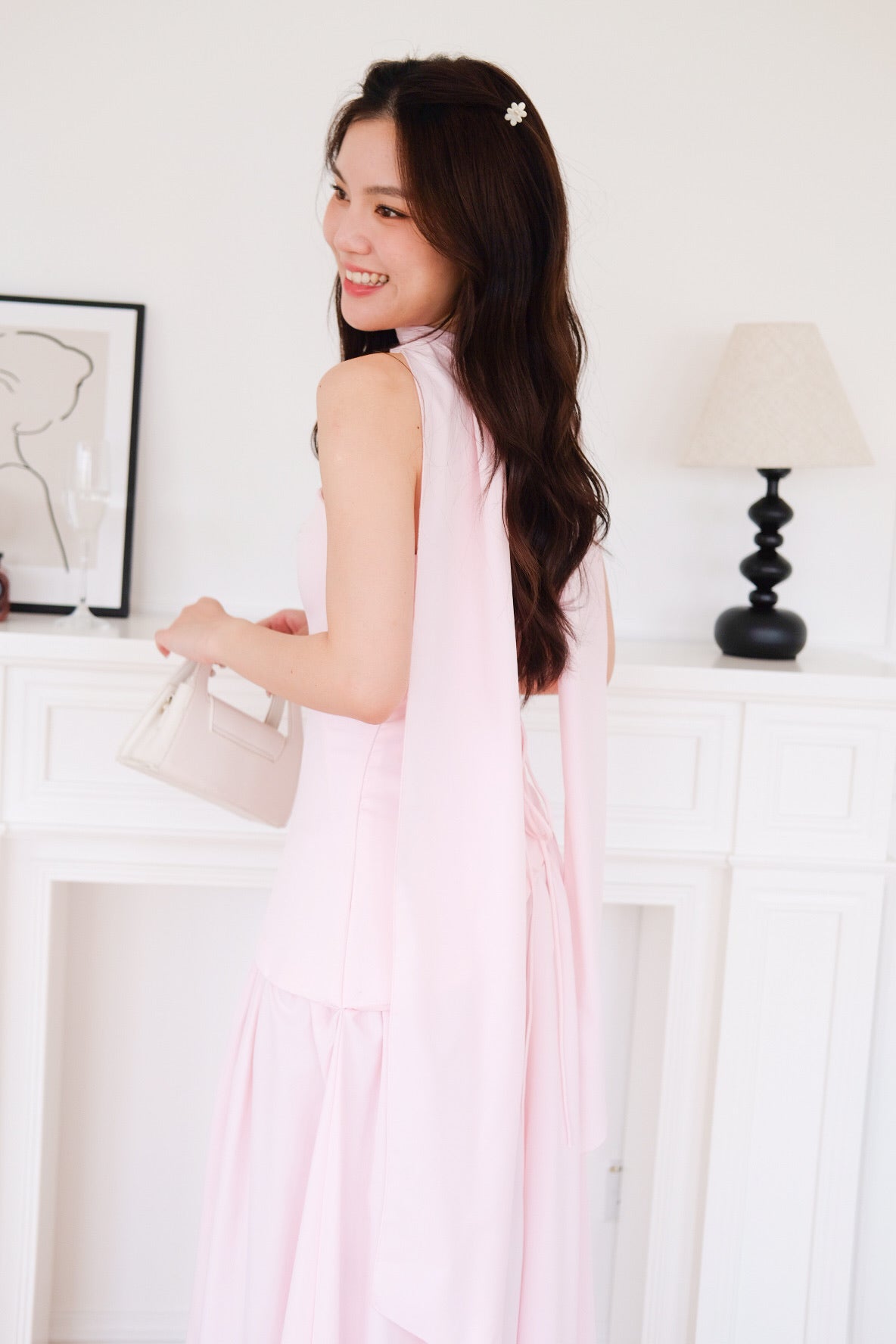 Kimberly Tube Sash Maxi Dress (Baby Pink)