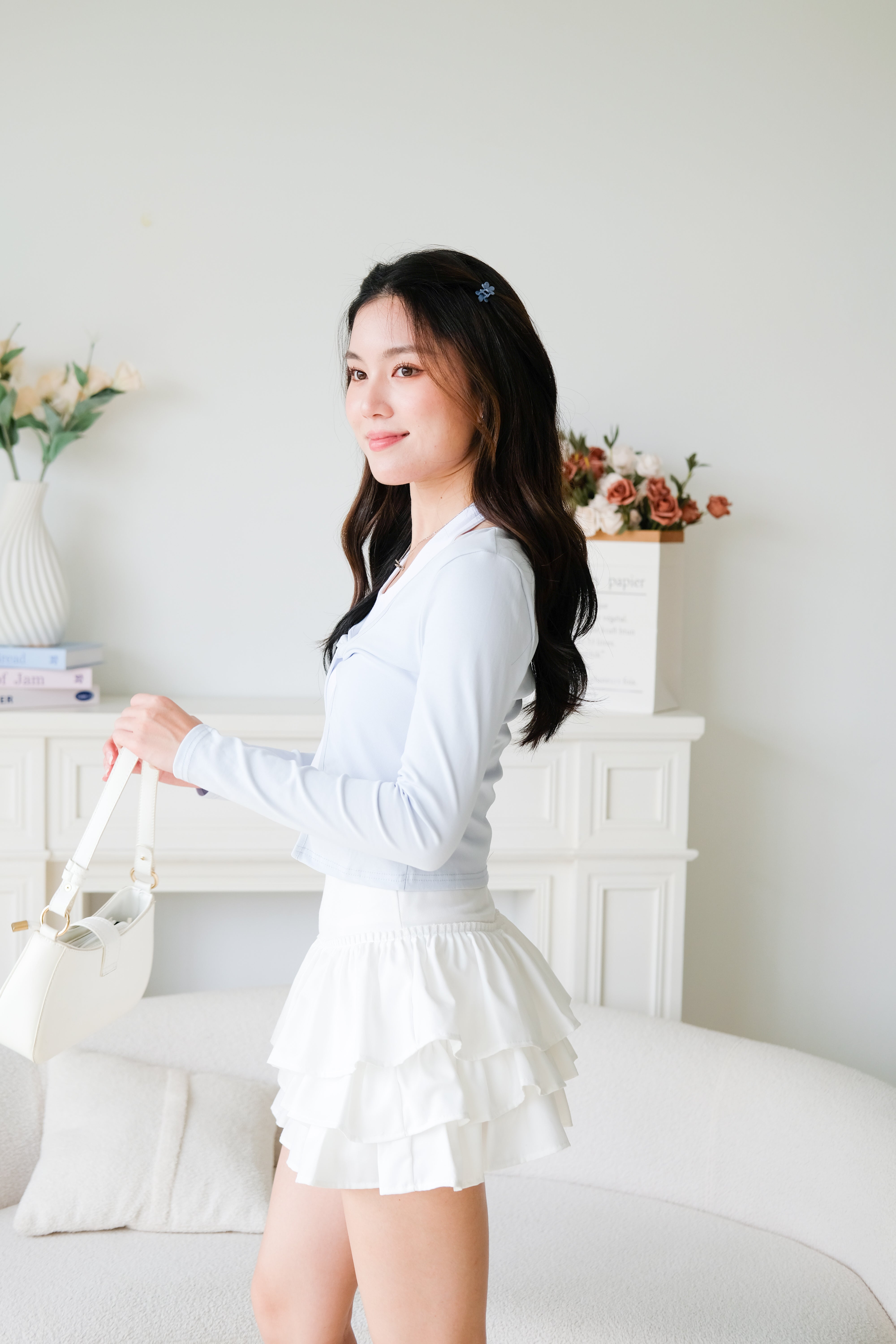 Bonnie Halter Cardigan Set (Baby Blue)