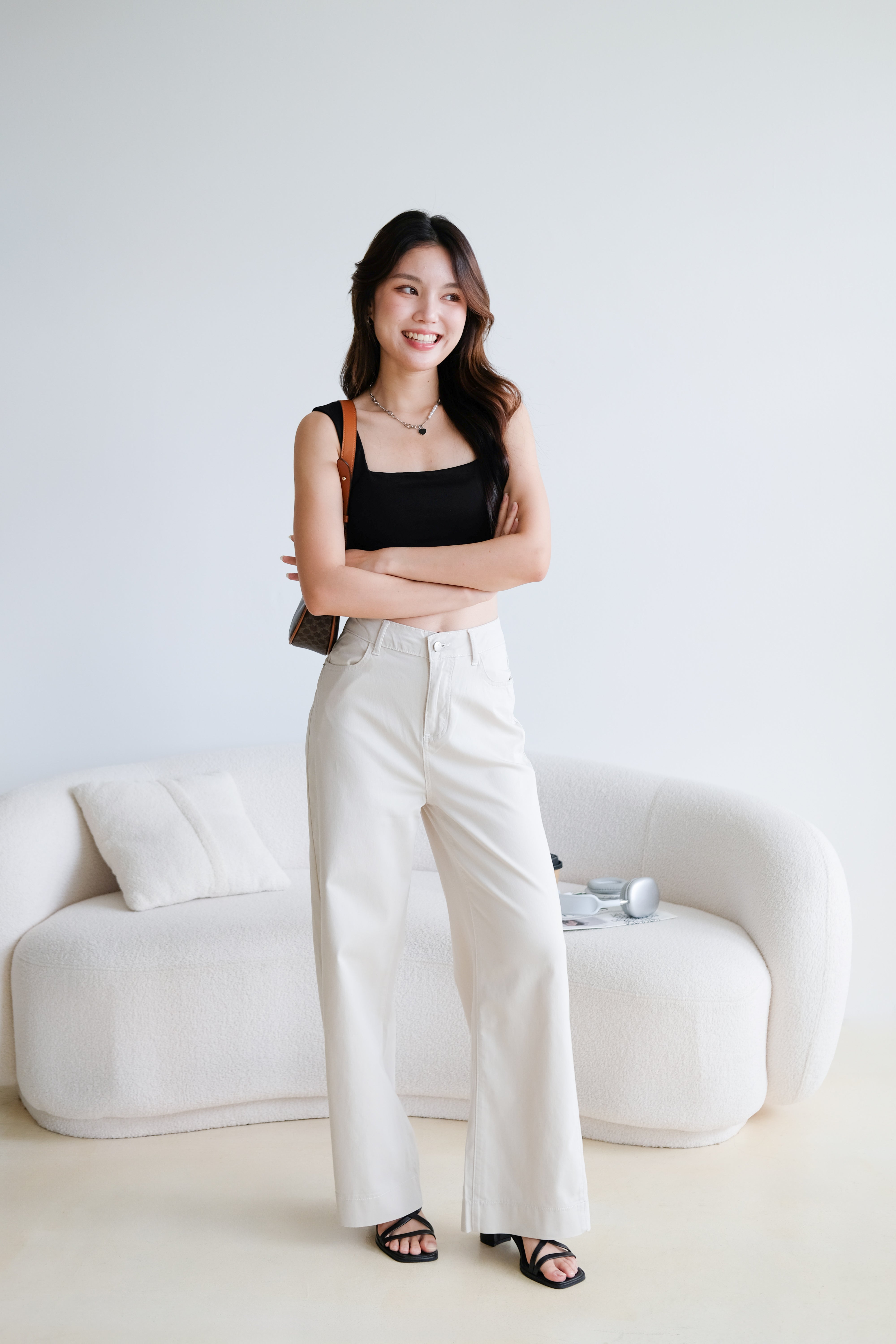 Time Out Flare Soft Denim Jeans (Cream)