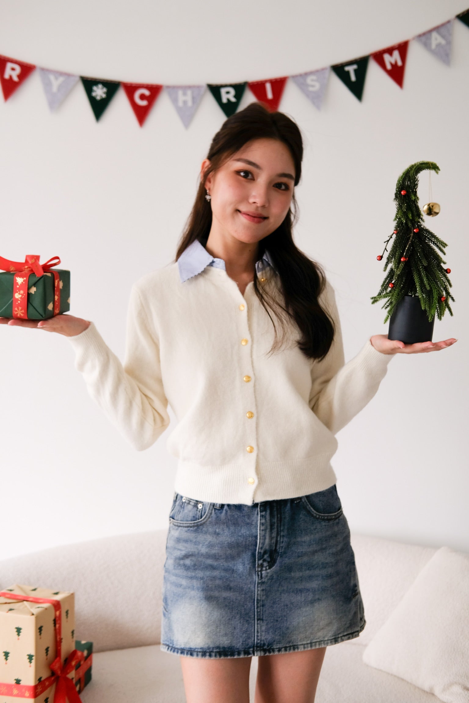 Celine Sweater Shirt (Cream)