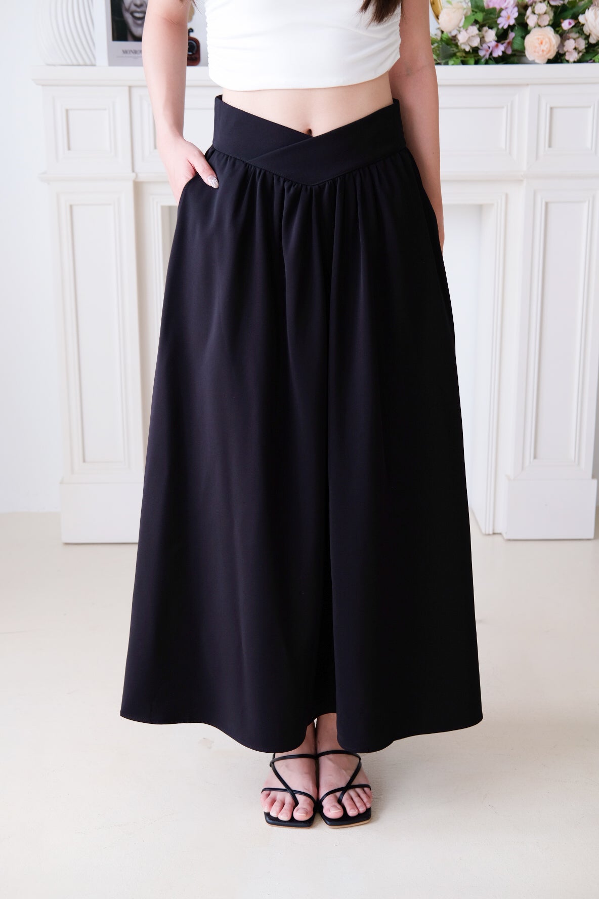 Sophina Skater Maxi Skirt (Black)
