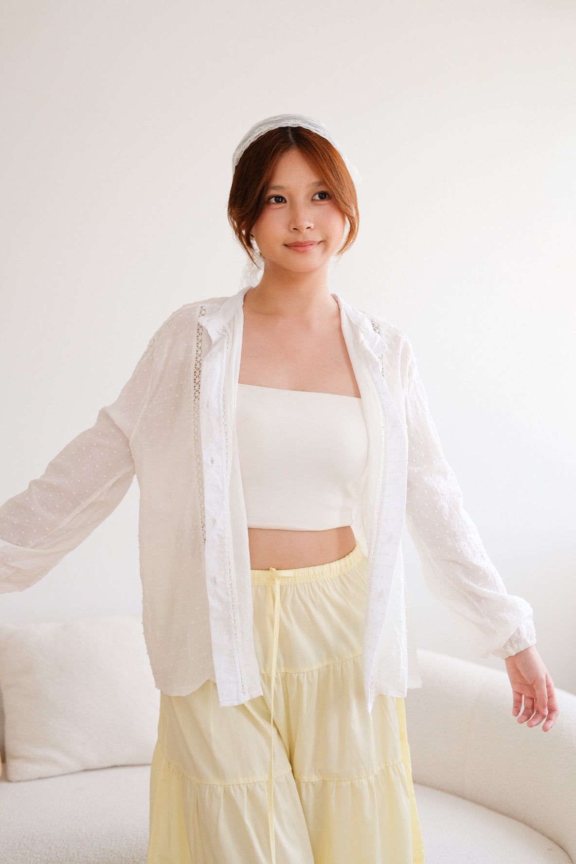 White Soft Organza Blouse
