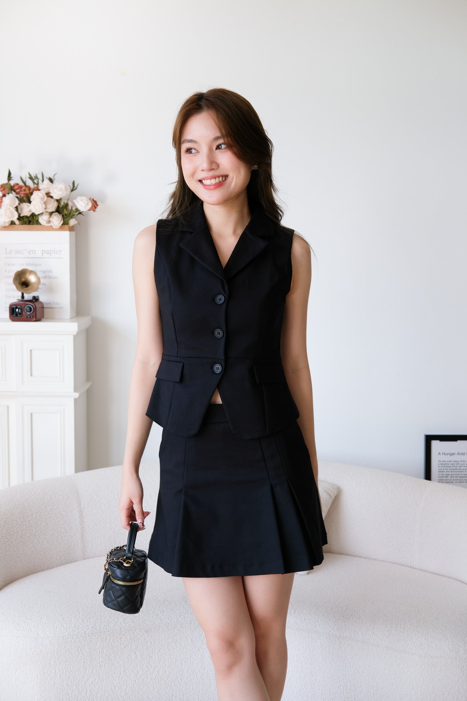 Steph Vest Co-ord Set (Black)