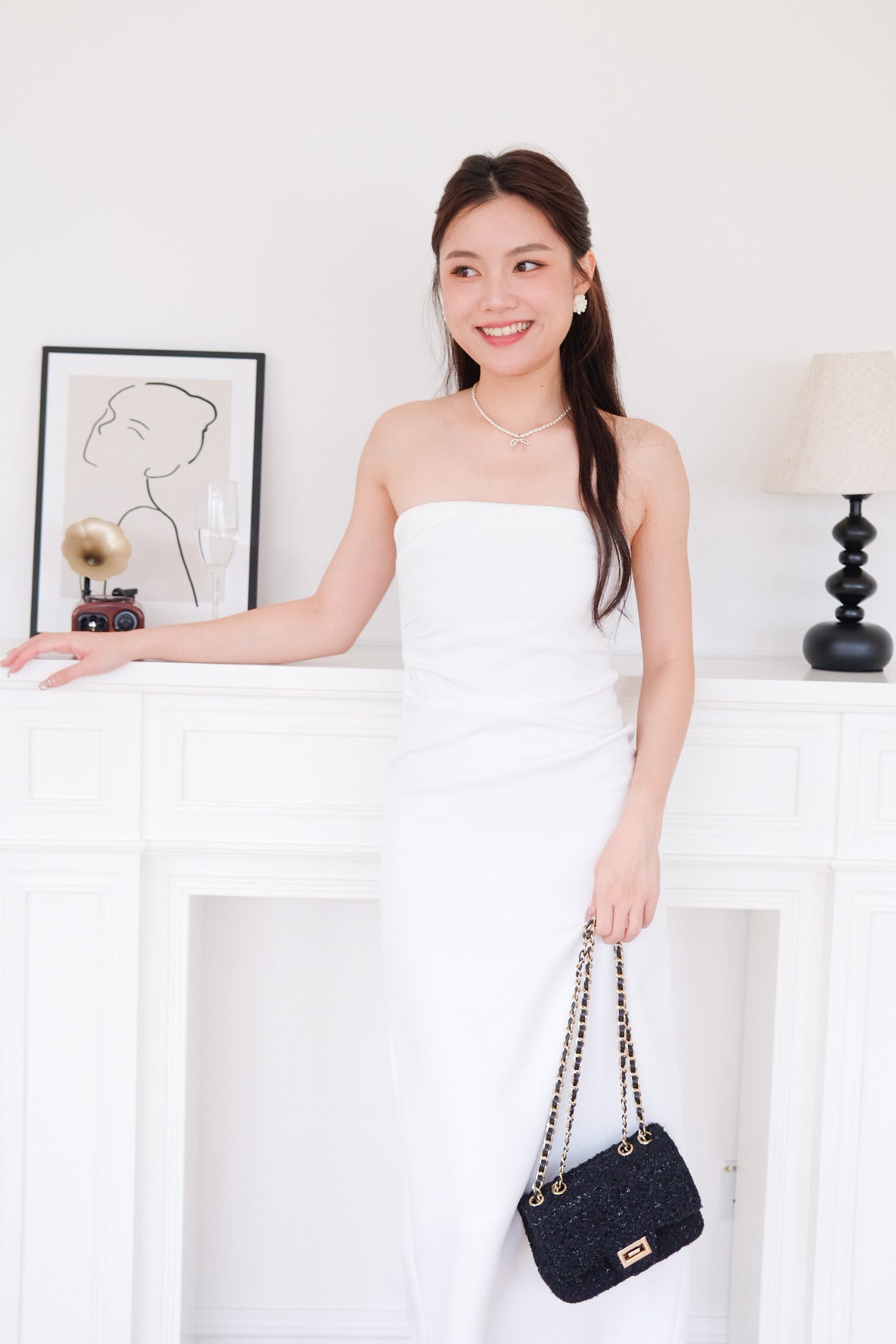 Whitney Tube Maxi Dress (White)