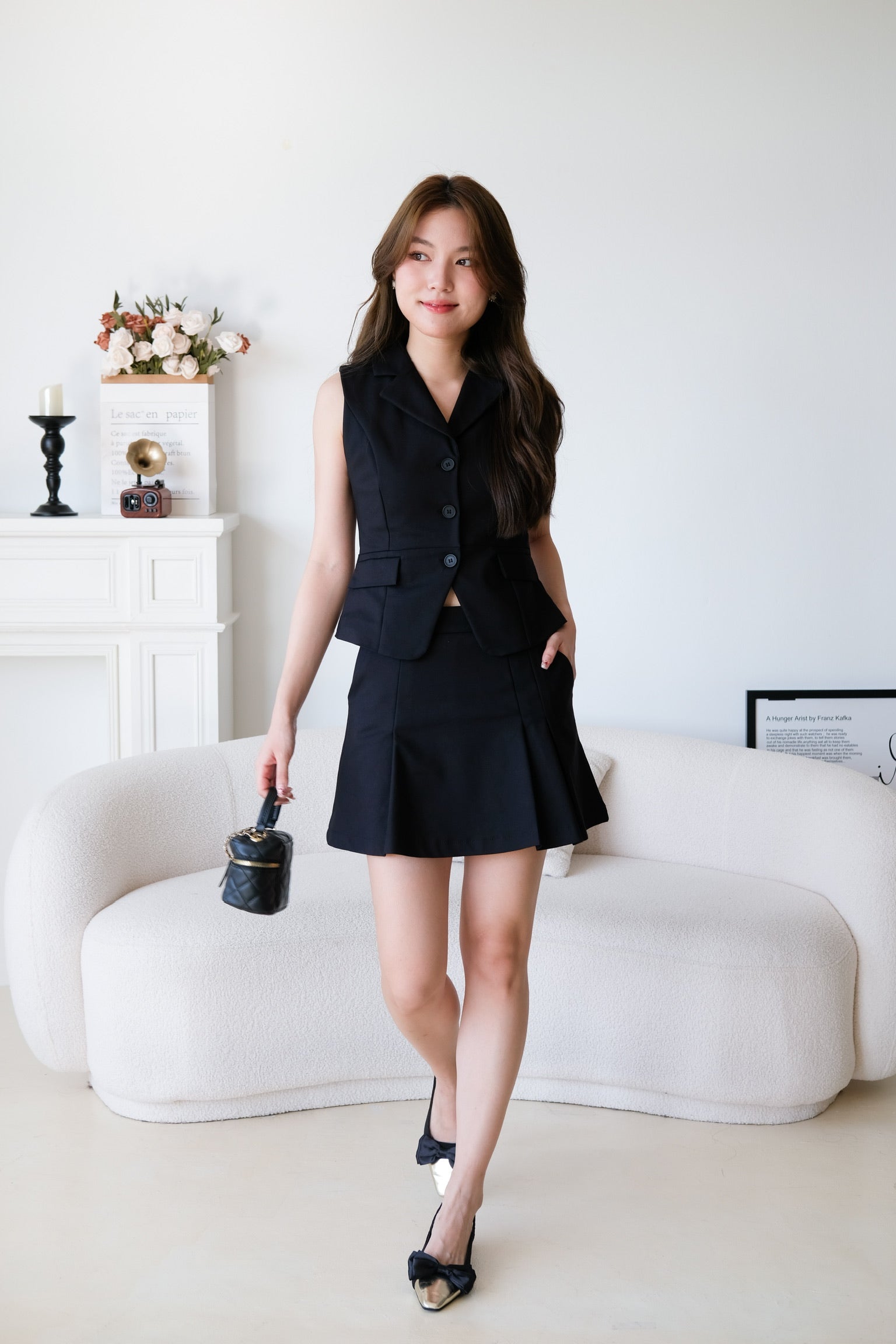 Steph Vest Co-ord Set (Black)