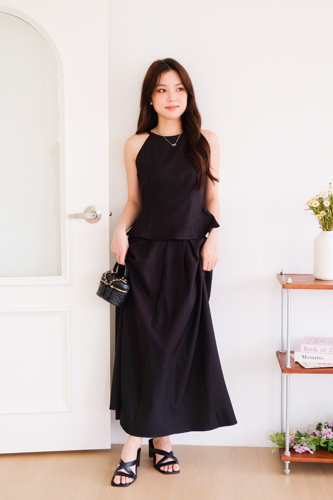Agnes Halter Maxi Set (Black)