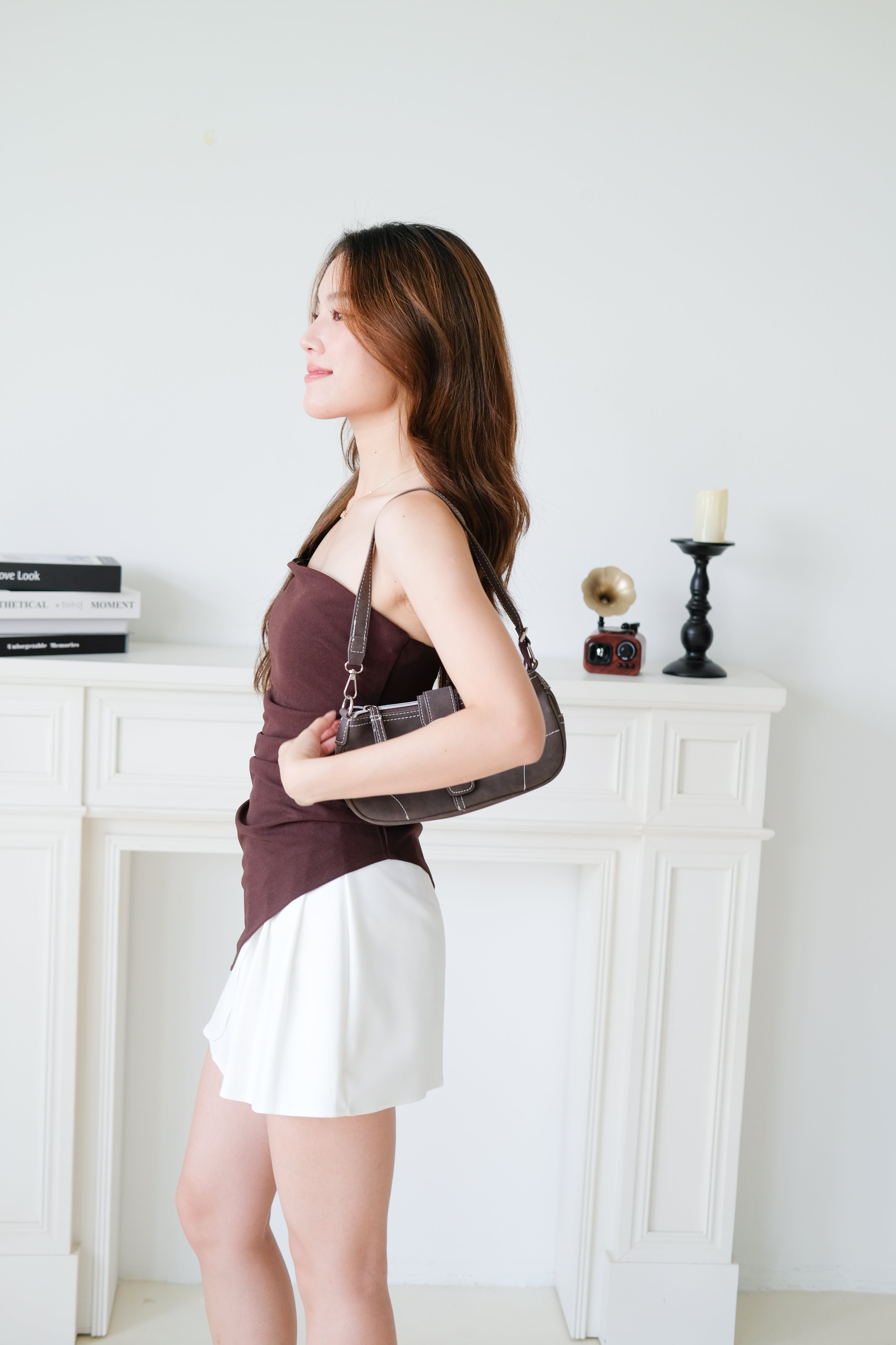 Power Hour Asymmetrical Tube Top (Mocha)