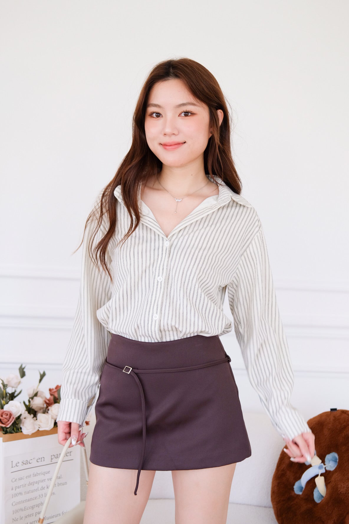 Tasha Mini Belt Skort (Mocha)