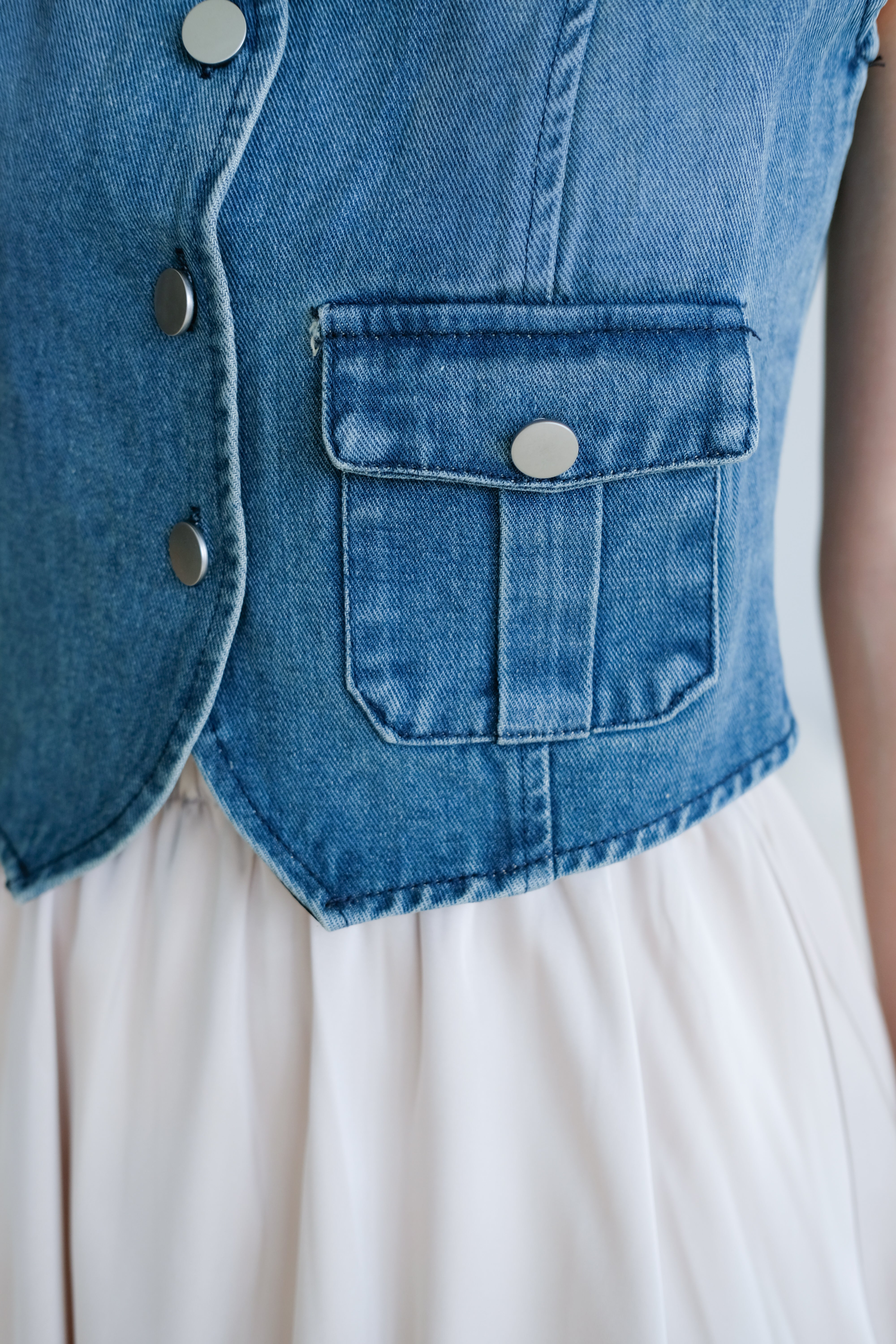 Tricia Denim Vest Top (Dark Blue)