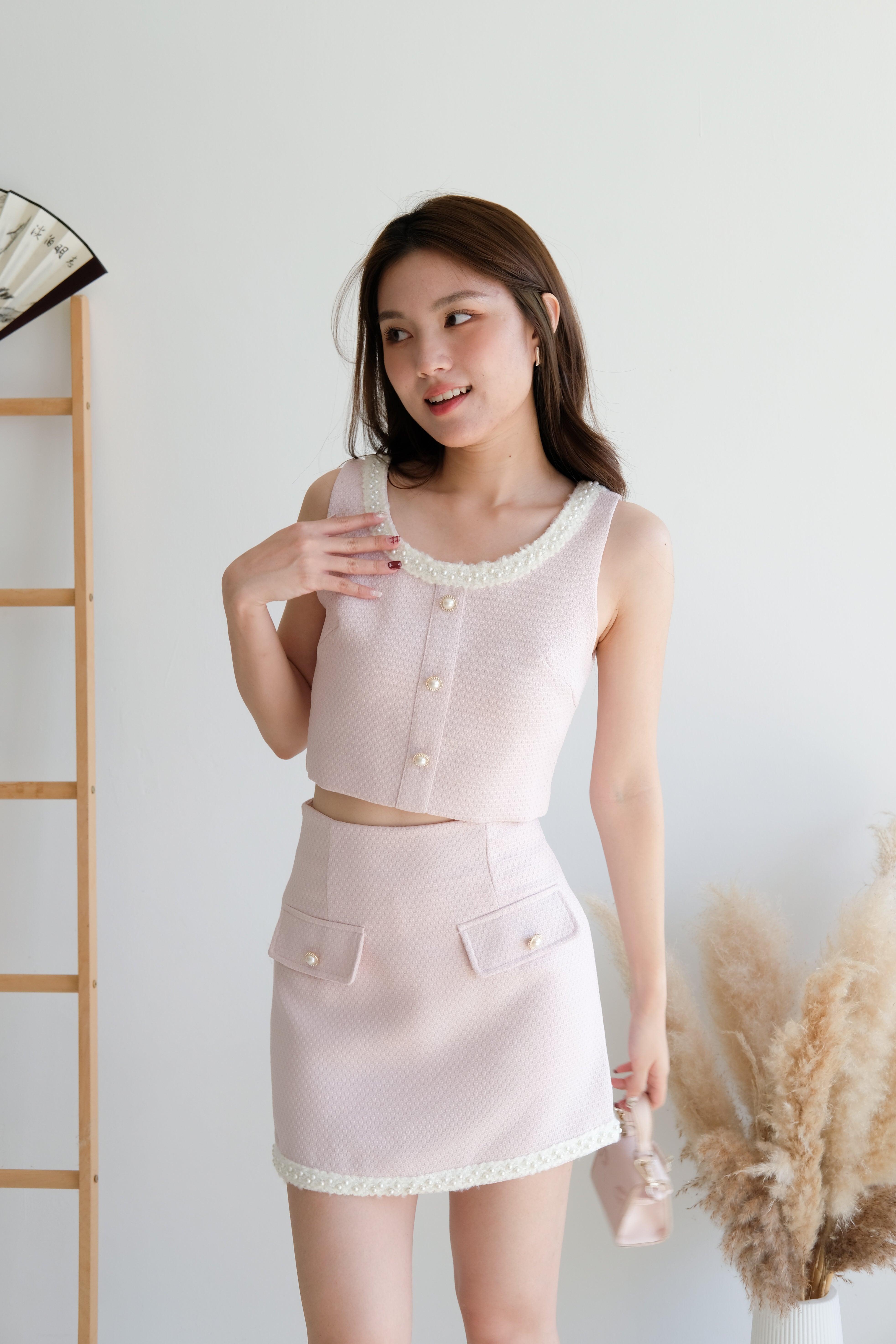 Isabelle Tweed Set (Light Pink)