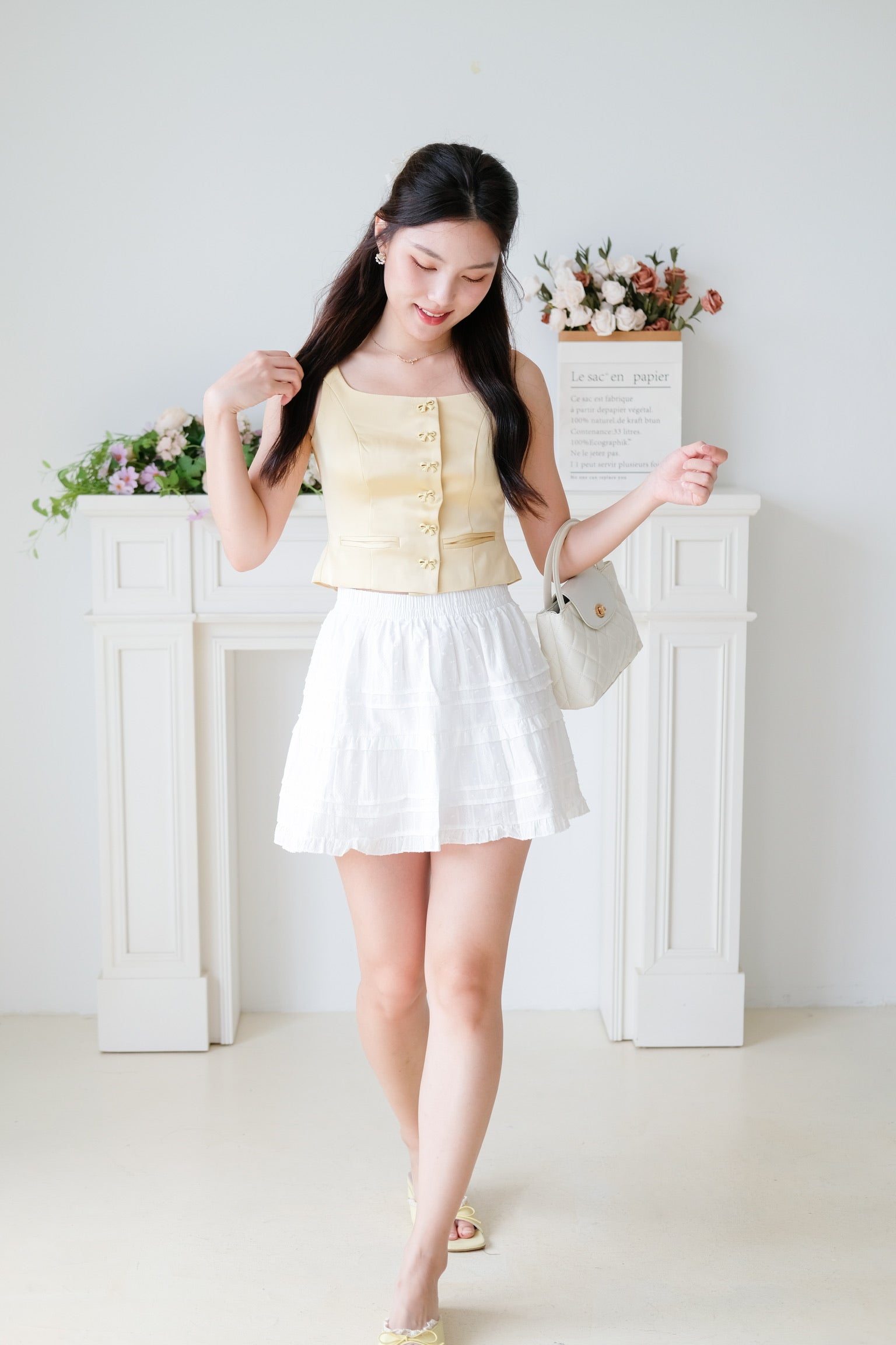 Maribelle Ribbon Scoop Top (Lemonade Yellow)
