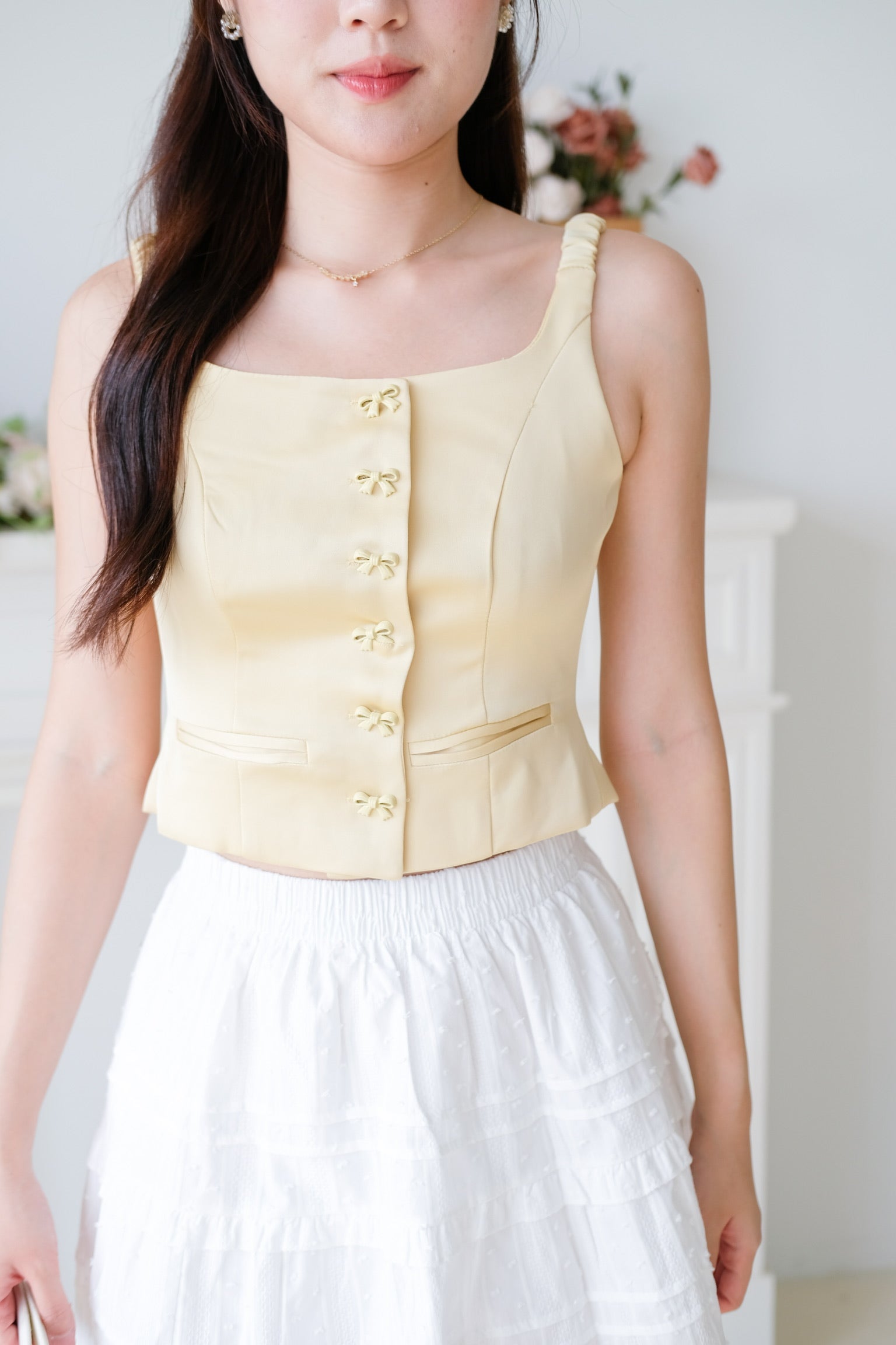 Maribelle Ribbon Scoop Top (Lemonade Yellow)