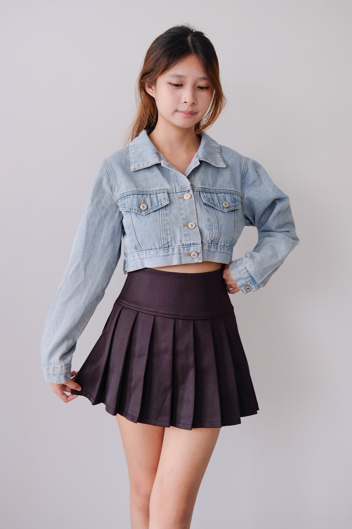 Black Pleated Mini Skirt