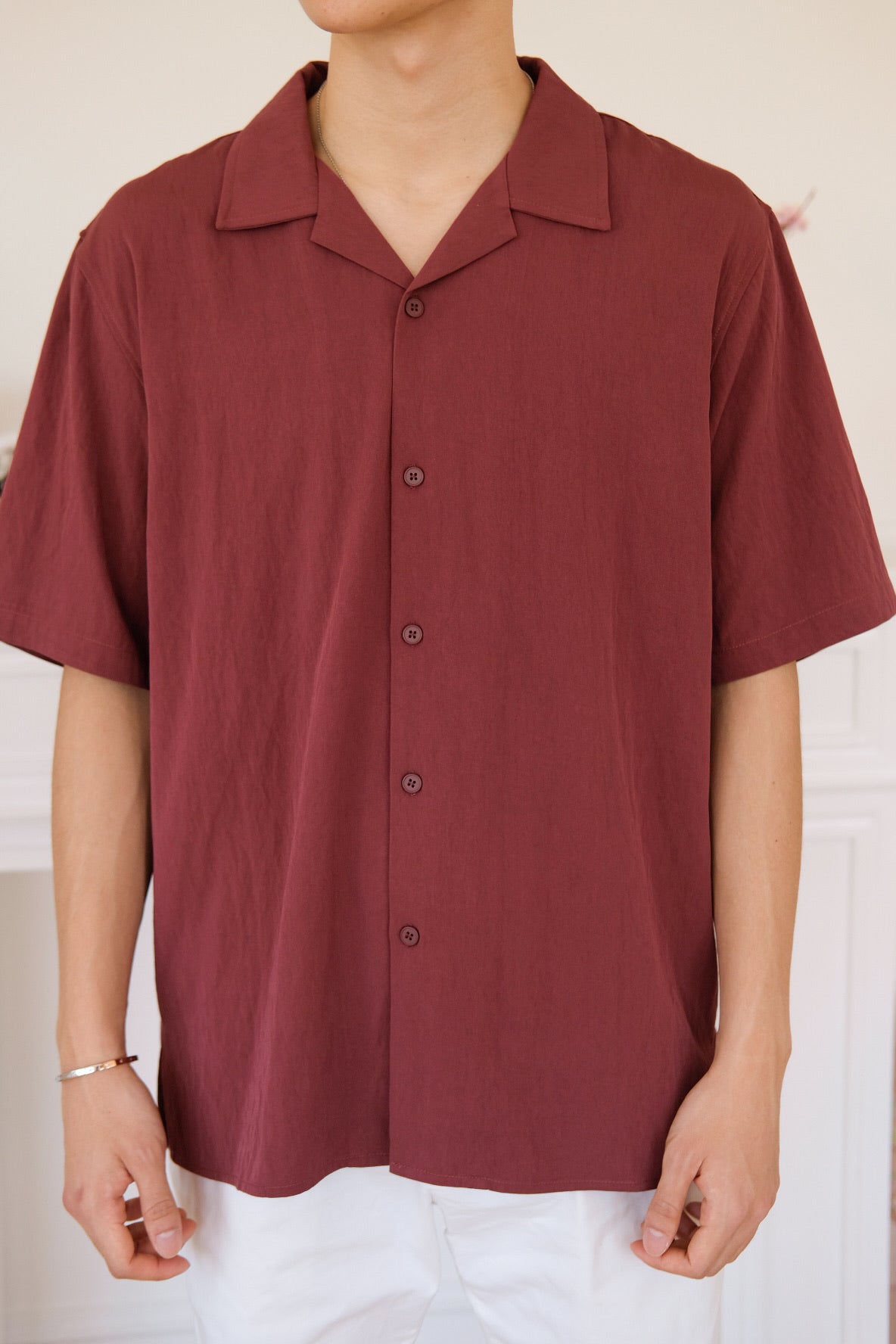 Marcus Collared Button Shirt (Wine)