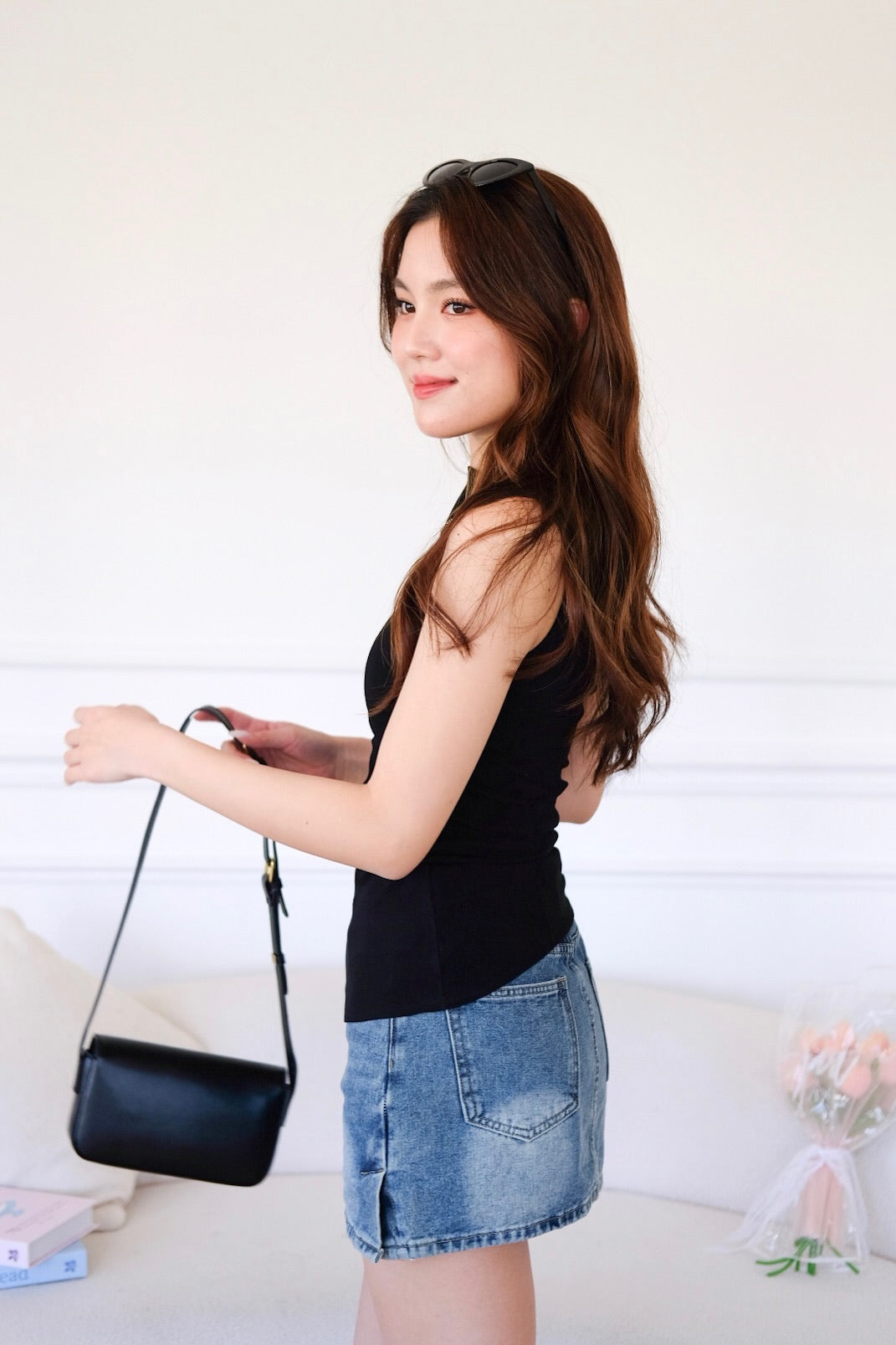 Levina Assymetrical Top (Black)